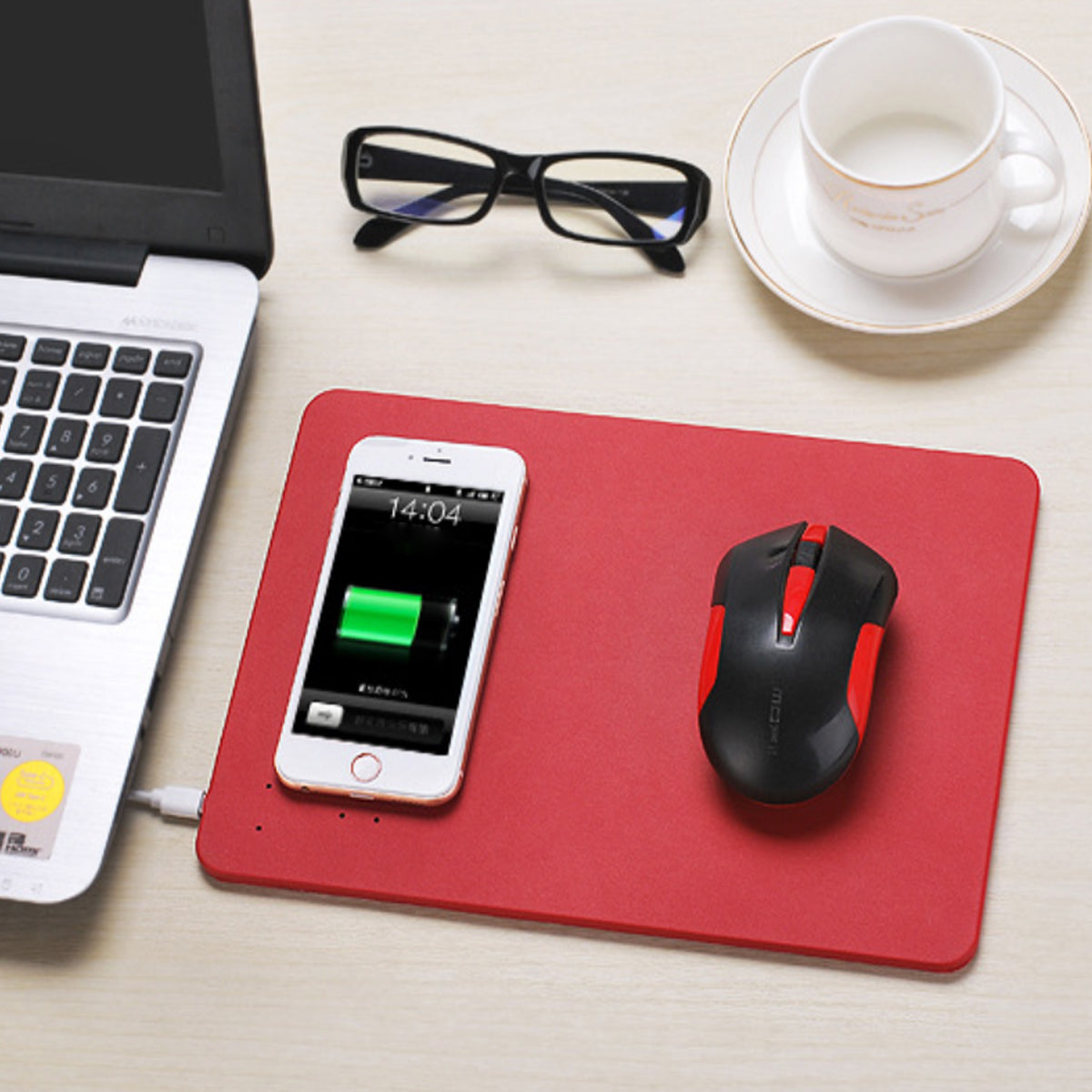 Wireless Charging Mouse Pad – 2-in-1 Qi Charger for iPhone & More - Navarrete Furniture