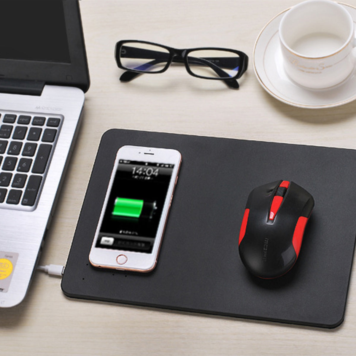Wireless Charging Mouse Pad – 2-in-1 Qi Charger for iPhone & More - Navarrete Furniture