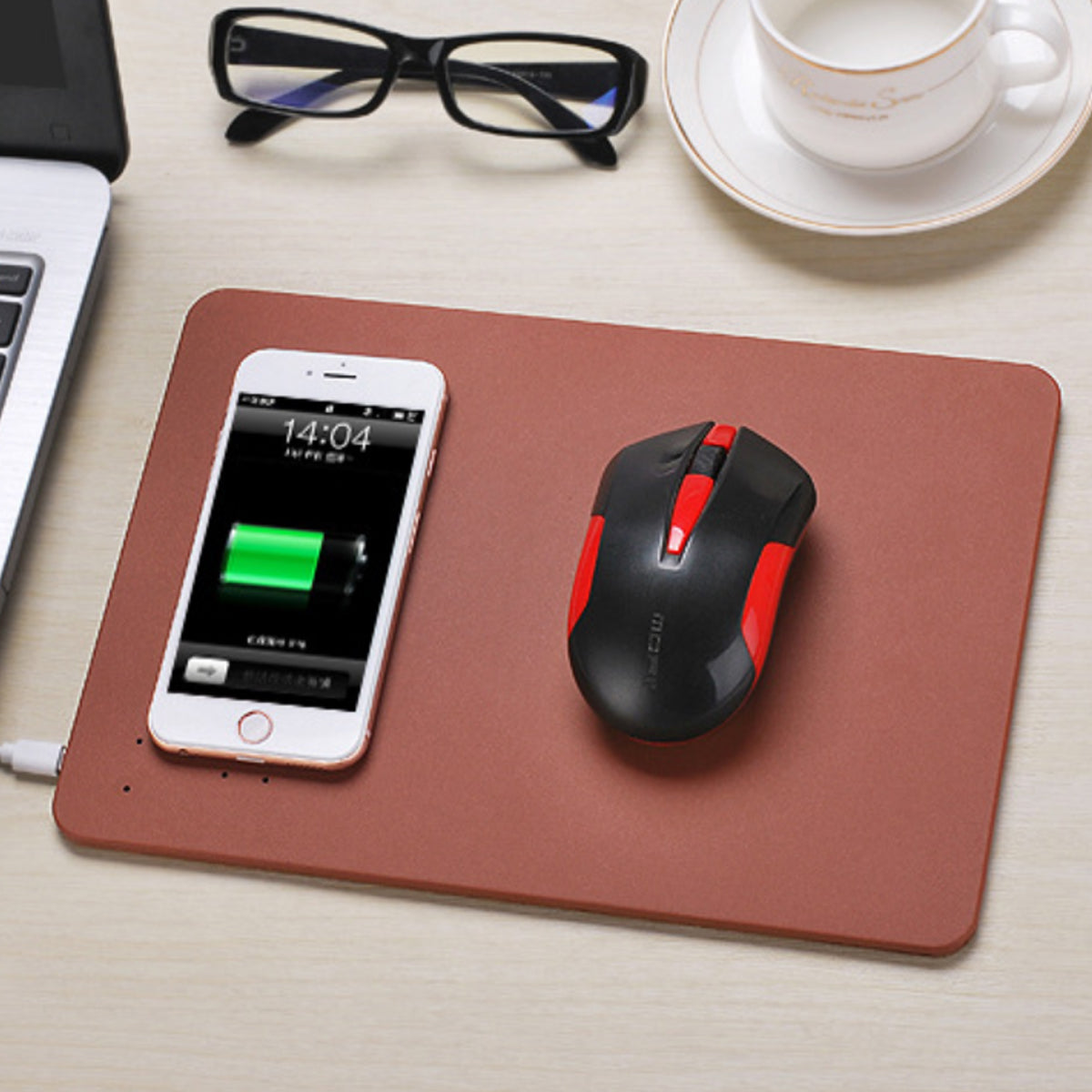 Wireless Charging Mouse Pad – 2-in-1 Qi Charger for iPhone & More - Navarrete Furniture