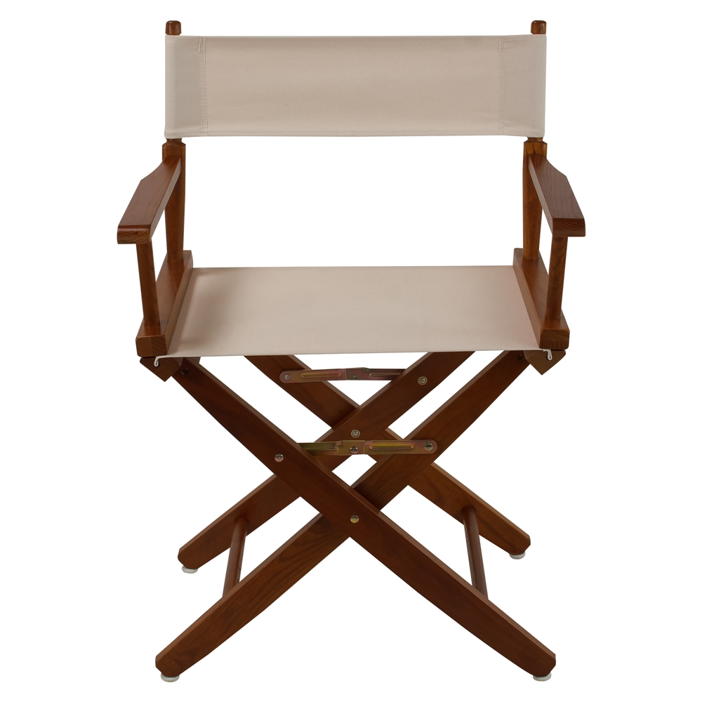American Trails Extra-Wide Premium 18" Directors Chair Mission Oak Frame with Natural Color Cover - Navarrete Furniture