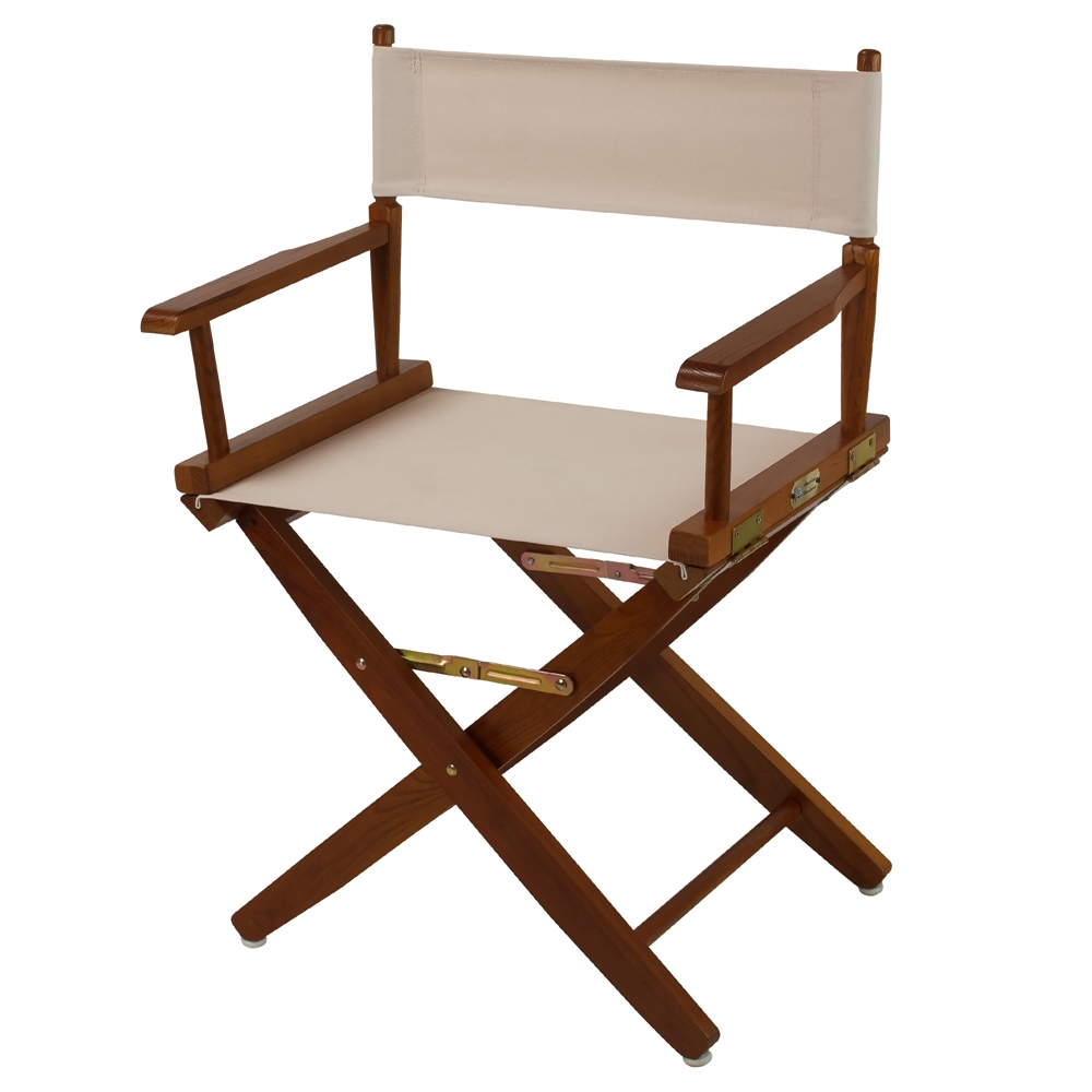 American Trails Extra-Wide Premium 18" Directors Chair Mission Oak Frame with Natural Color Cover - Navarrete Furniture