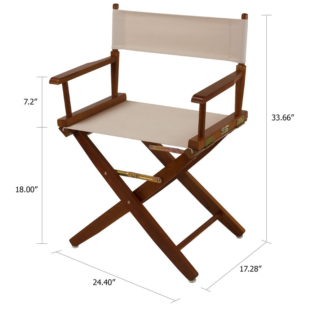 American Trails Extra-Wide Premium 18" Directors Chair Mission Oak Frame with Natural Color Cover - Navarrete Furniture