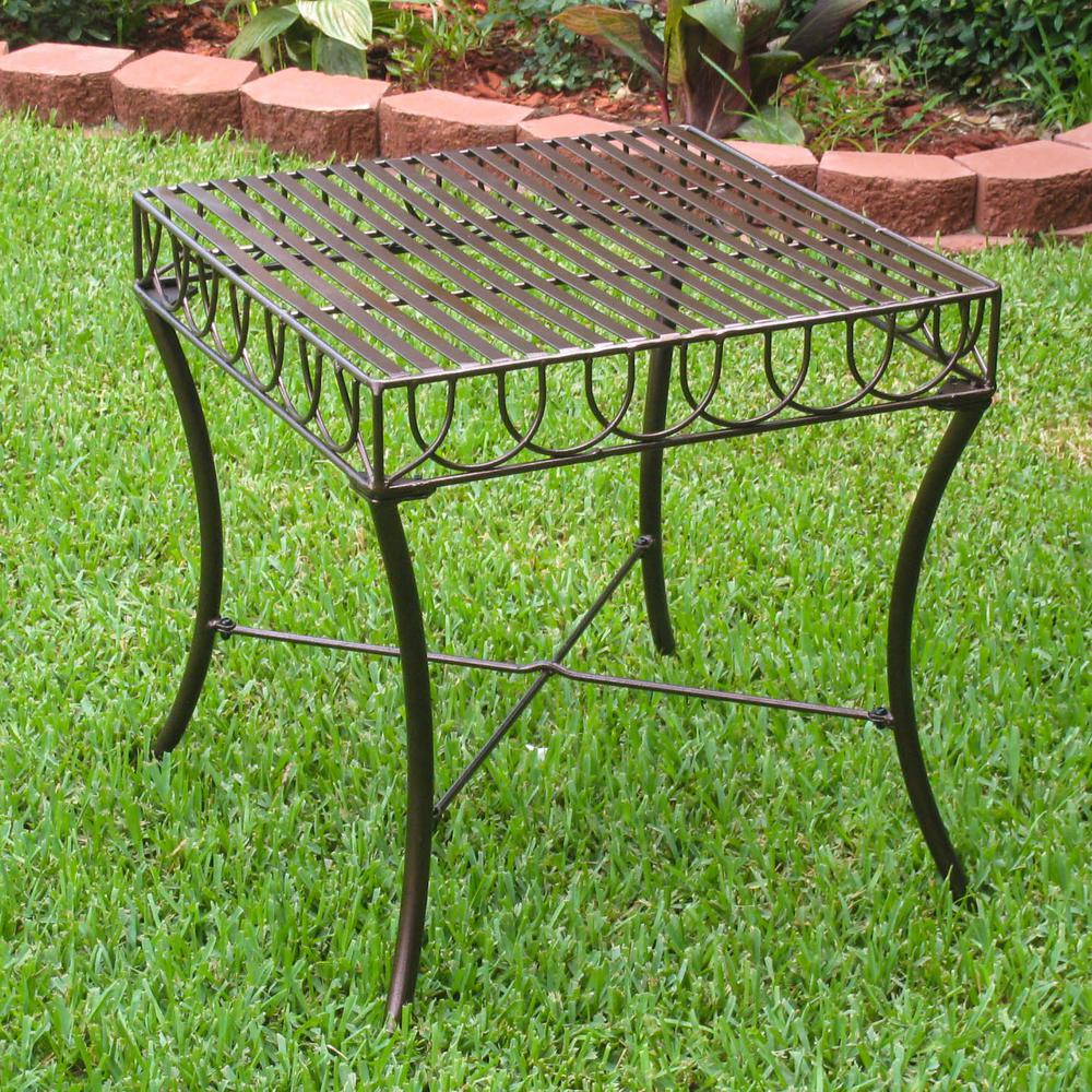 Sun Ray Elegance: Hammered Bronze Iron Side Table for Stylish Outdoor Spaces - Navarrete Furniture