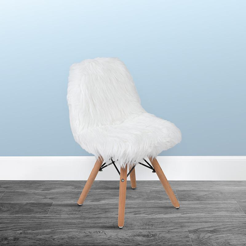 Adorable White Shaggy Dog Kids' Accent Chair - Fun and Cozy Seating for Playful Spaces!