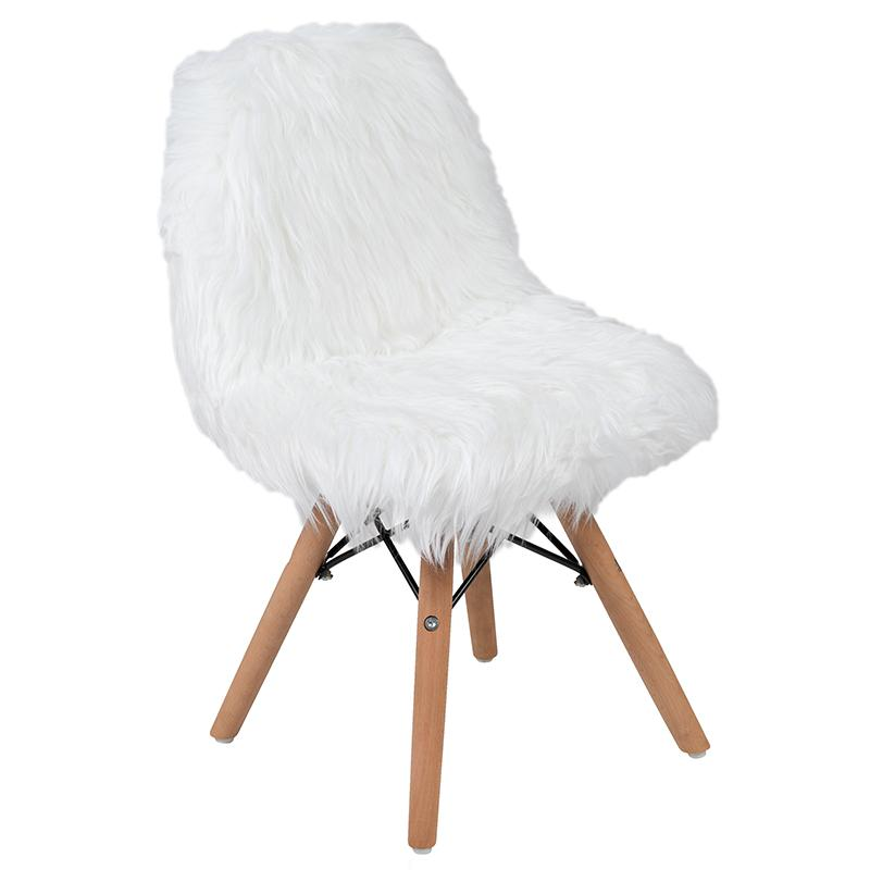 Adorable White Shaggy Dog Kids' Accent Chair - Fun and Cozy Seating for Playful Spaces!