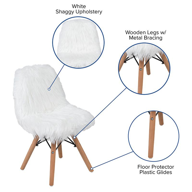 Adorable White Shaggy Dog Kids' Accent Chair - Fun and Cozy Seating for Playful Spaces!