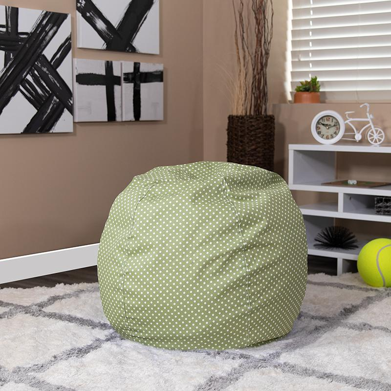 Cozy Kids Bean Bag Chair - Green Cover, Refillable Beads, Machine Washable - Navarrete Furniture