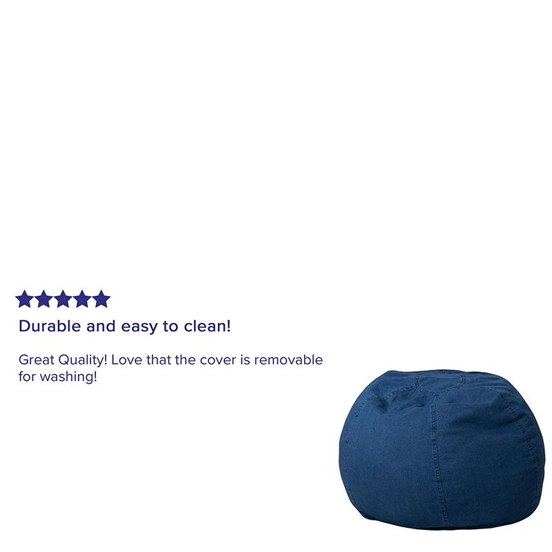Compact Denim Bean Bag Chair for Kids and Teens - Stylish and Comfortable - Navarrete Furniture