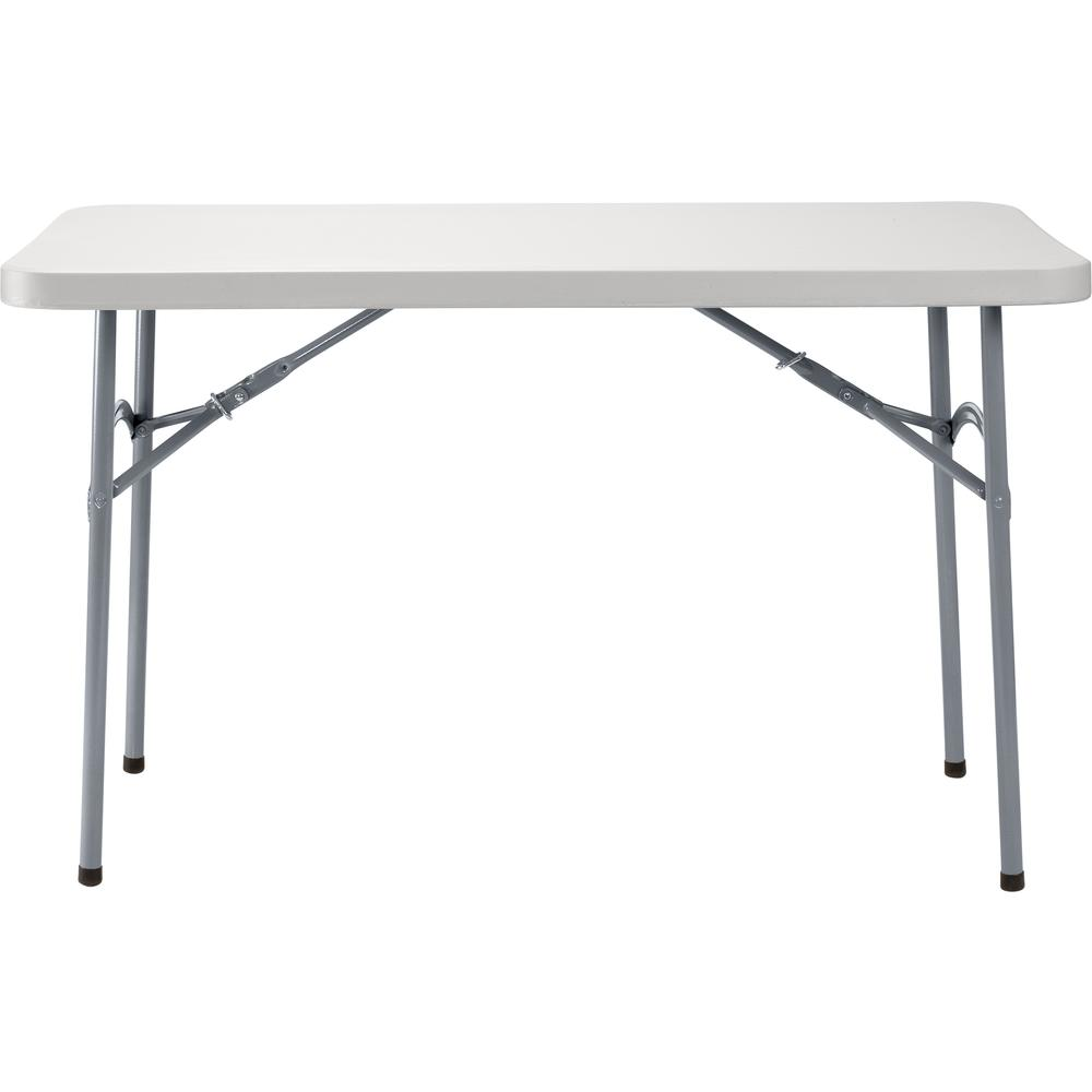 NPS 24" x 48" Heavy Duty Folding Table, Speckled Gray - Lightweight, Weather-Resistant, Durable
