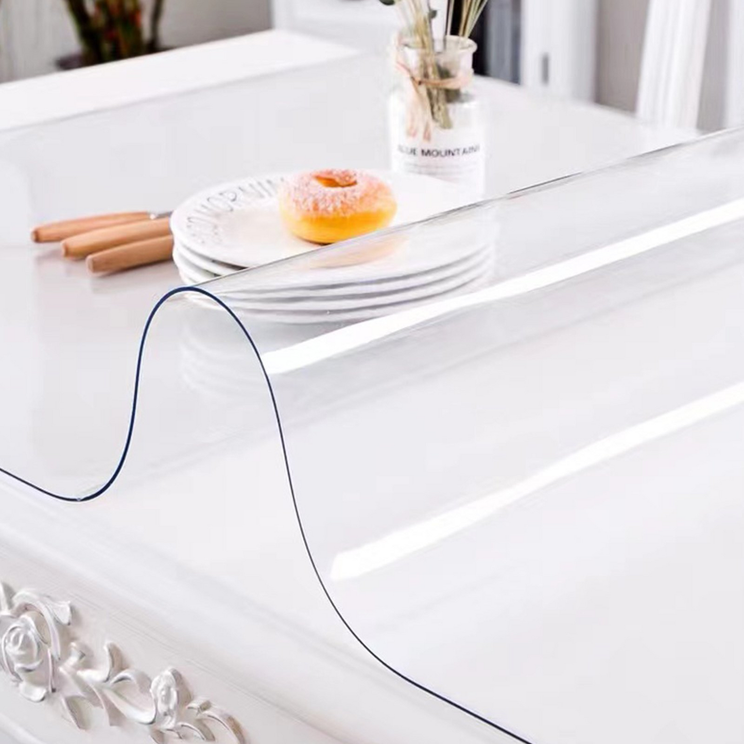 VEVOR Clear Table Cover 24"x60", 1.5mm Thick PVC Protector, Waterproof - Navarrete Furniture