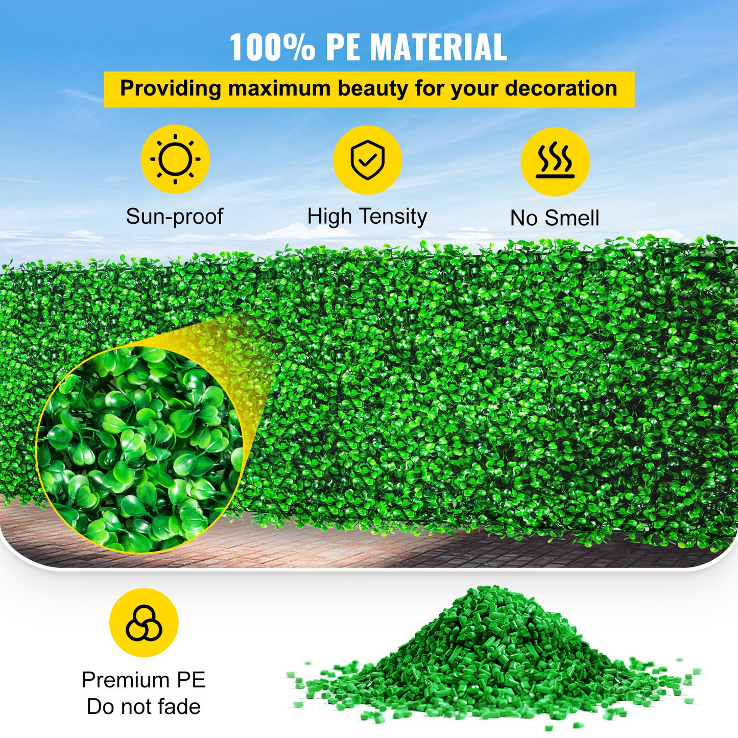 VEVOR Artificial Boxwood Panel UV 4pcs Boxwood Hedge Wall Panels Artificial Grass Backdrop Wall 24X16" 4 cm Green Grass Wall Fake Hedge for Decor Privacy Fence Indoor Outdoor Garden Backyard - Navarrete Furniture