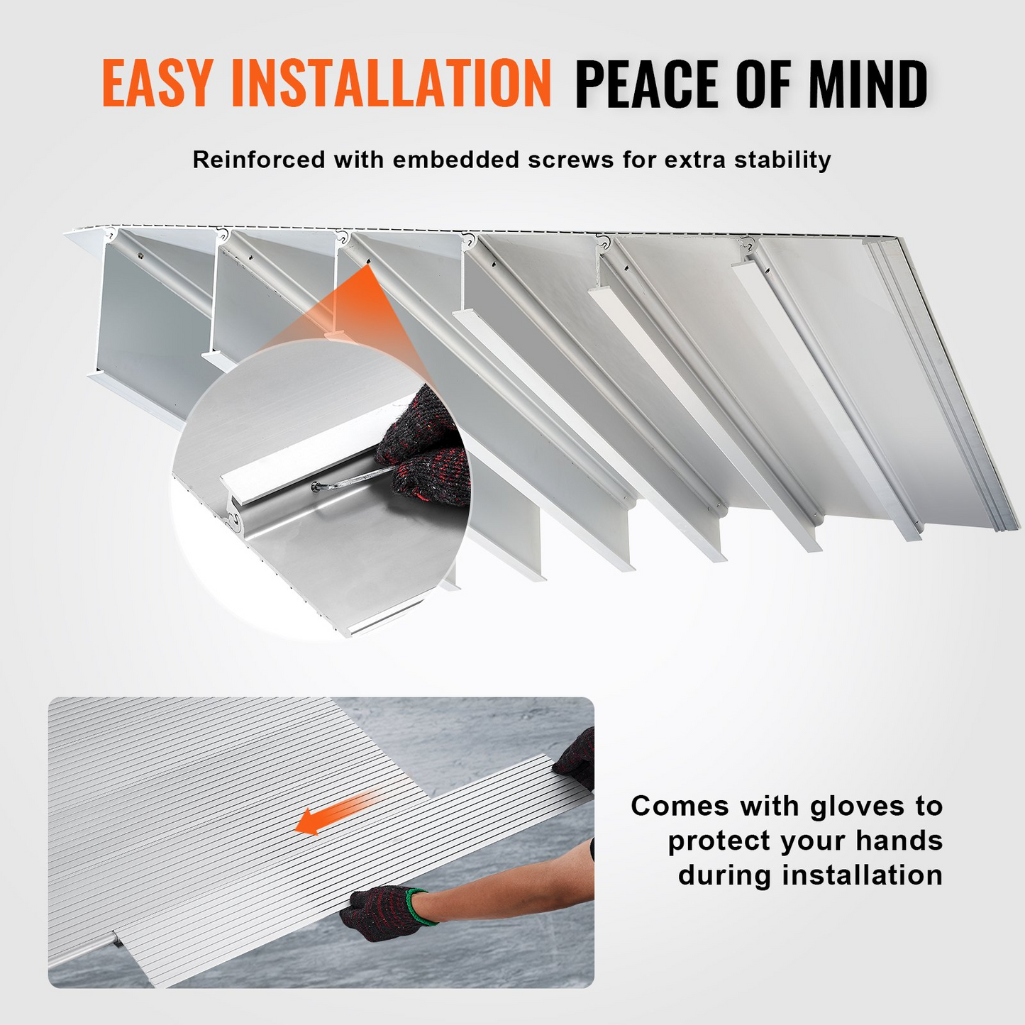 VEVOR Door Threshold Ramp, 5" Rise, 800 lbs Load Capacity, Door Ramp for Wheelchairs, Aluminum Threshold Ramp for Doorways, Adjustable Modular Threshold Ramp for Wheelchairs, Scooters, Power Chairs - Navarrete Furniture