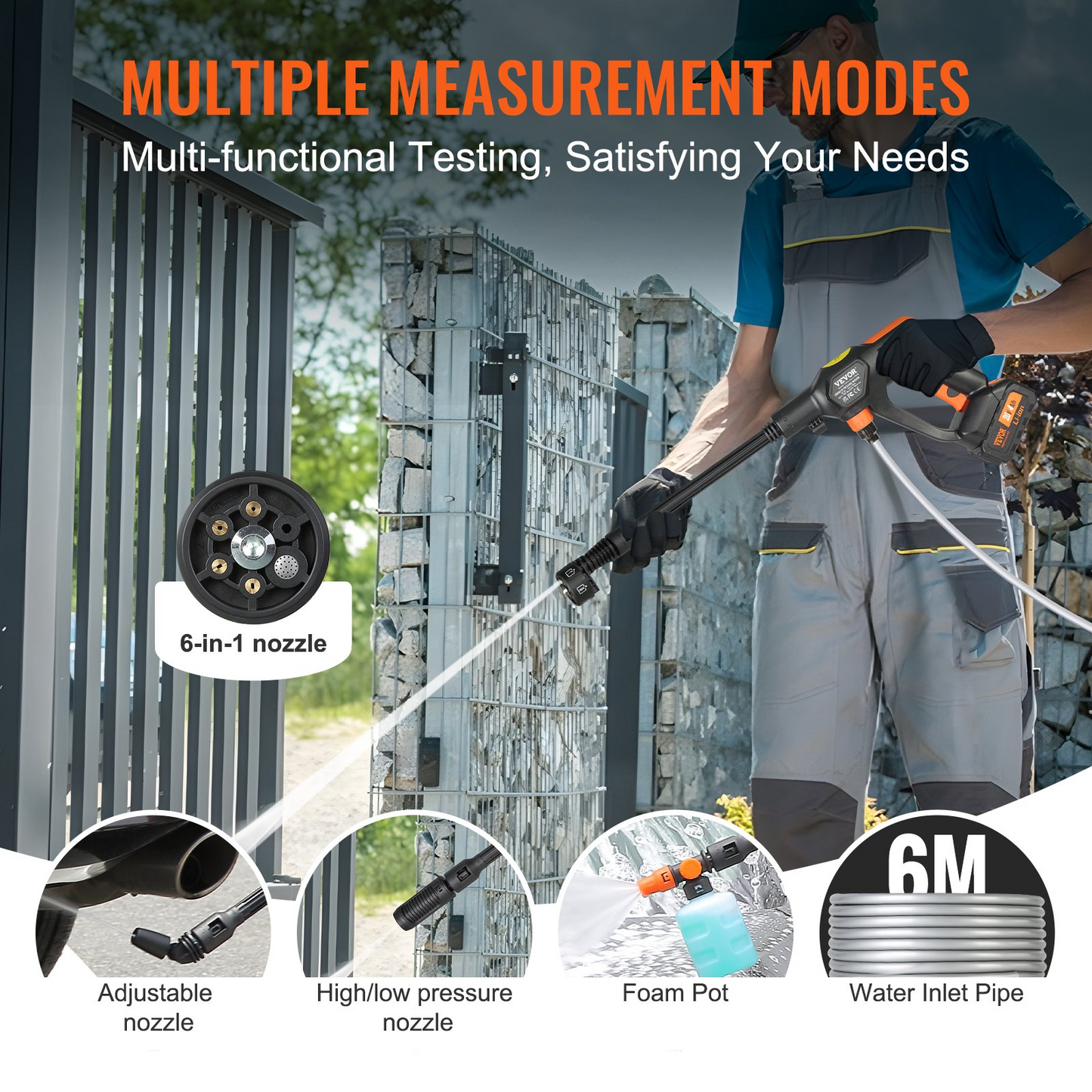 VEVOR 652-PSI Cordless Pressure Washer Gun, 1.1 GPM, Handheld Power Cleaner - Navarrete Furniture