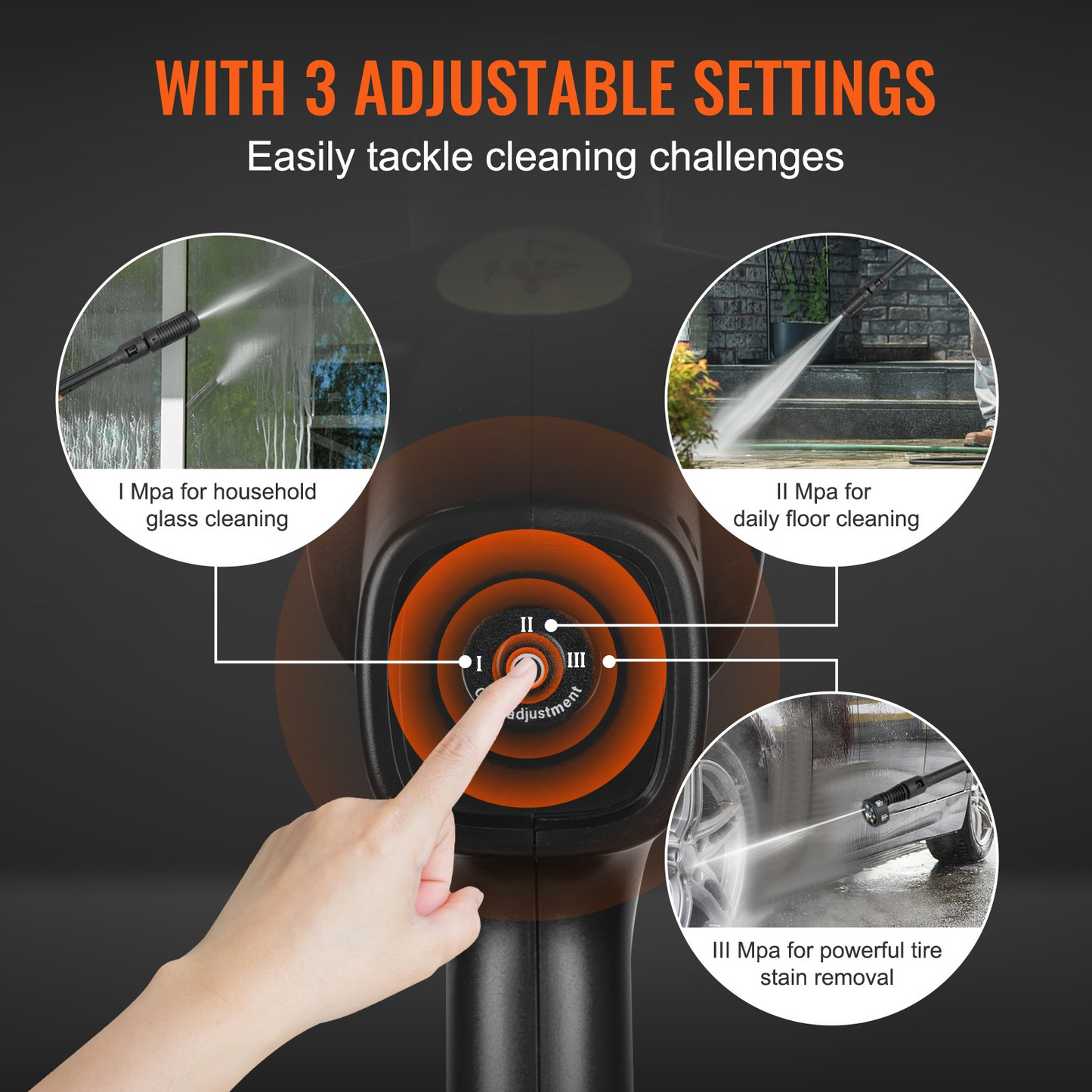 VEVOR Cordless Pressure Washer – 652-PSI, Portable Power Cleaner with 6-in-1 Nozzle - Navarrete Furniture