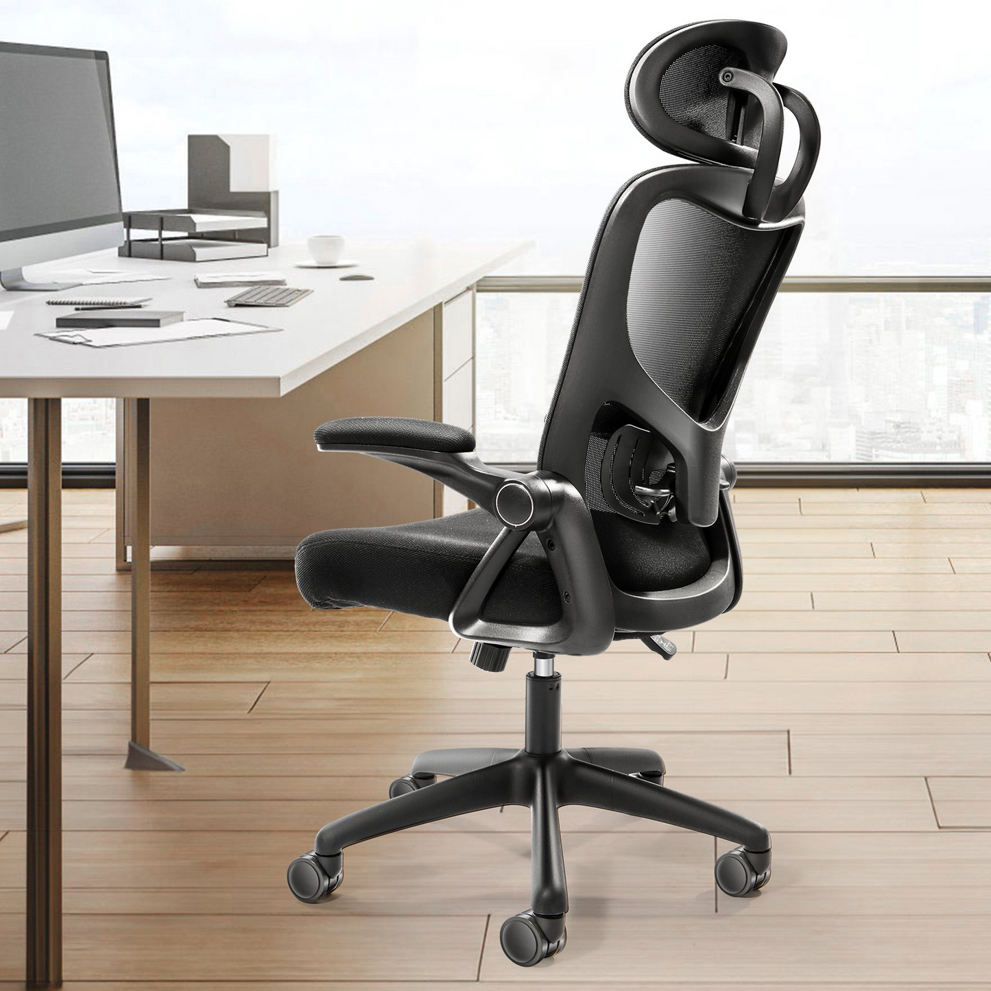 VEVOR Office Chair with Adjustable Lumbar Support, High Back Ergonomic Desk Chair with Adjustable Headrest, Ergonomic Office Chair Backrest with 2D Armrest, Computer Chair for Home, Office - Navarrete Furniture