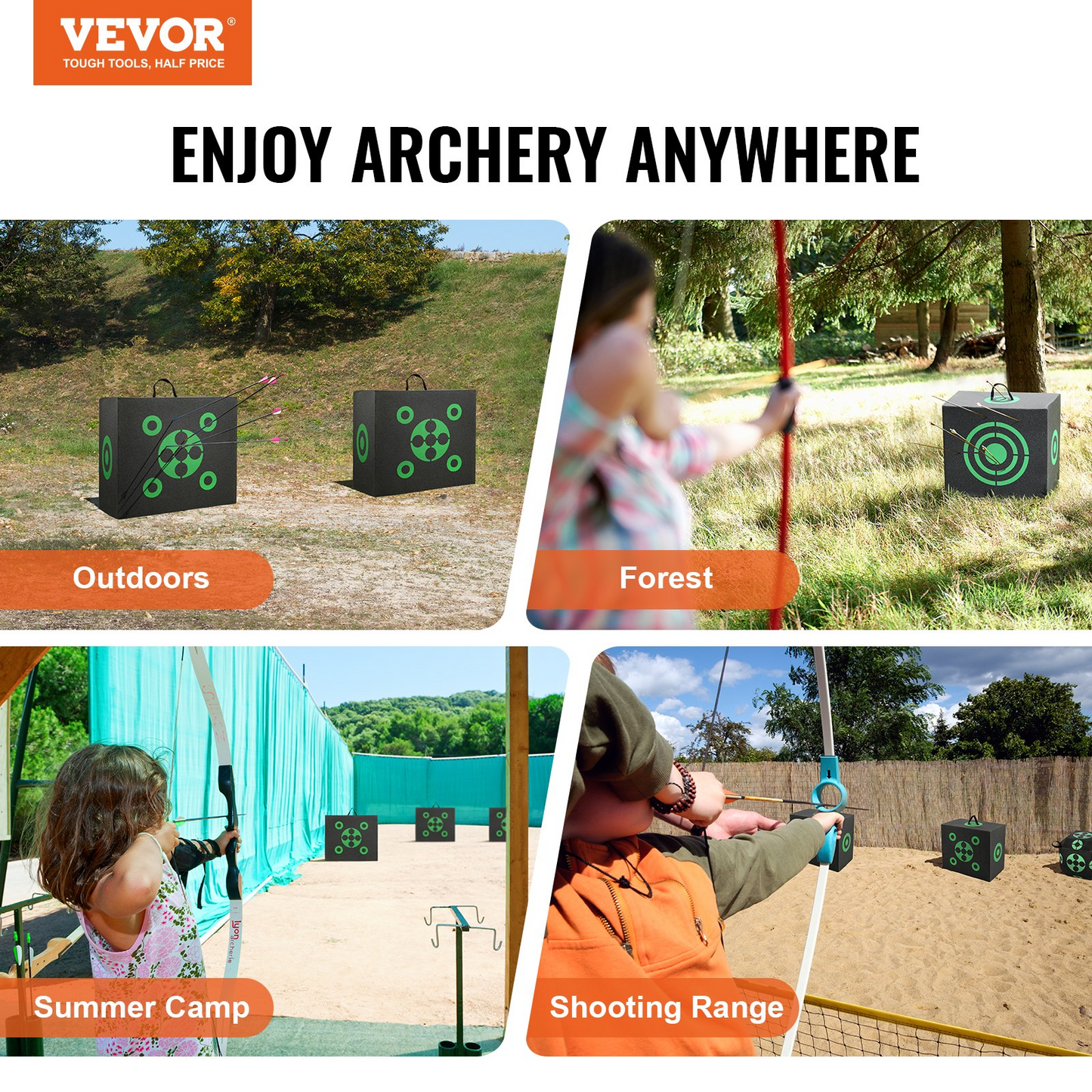 VEVOR 16"x18" Portable Archery Target – Lightweight, All-Side Shooting - Navarrete Furniture