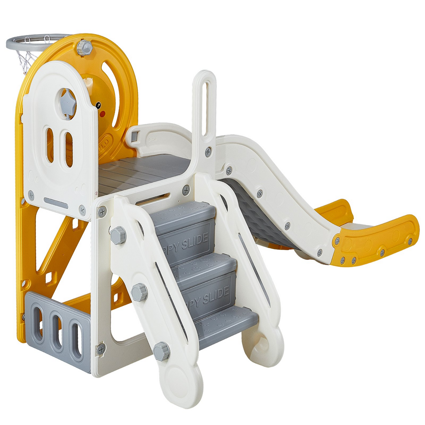 VEVOR Toddler Slide, Kid Slide for Toddlers Age 1-3 w/Climbable Ladders & Basketball Hoop & Storage Space, Indoor Outdoor Slide Playset for Kids Within 110lbs, Toddler Playground w/Raised Handrail - Navarrete Furniture