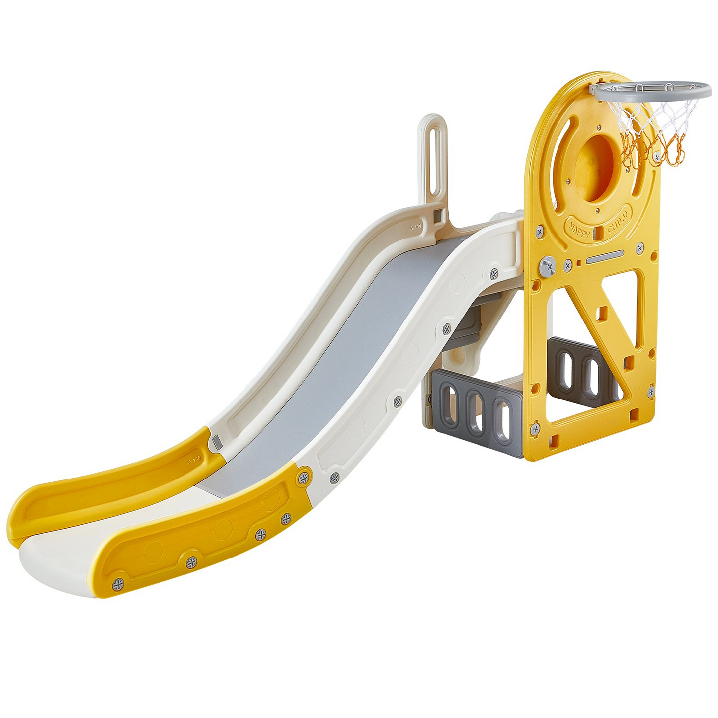 VEVOR Toddler Slide, Kid Slide for Toddlers Age 1-3 w/Climbable Ladders & Basketball Hoop & Storage Space, Indoor Outdoor Slide Playset for Kids Within 110lbs, Toddler Playground w/Raised Handrail - Navarrete Furniture