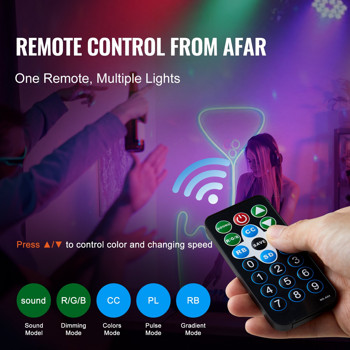 VEVOR 36LED RGB Stage Light PAR Light 7-Mode DMX Beam Disco Light Indoor 4-Pack - Navarrete Furniture