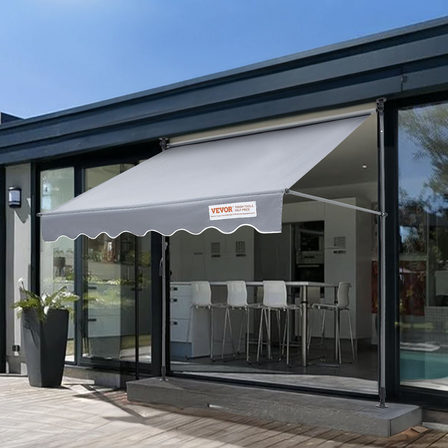 VEVOR 78" Manual Retractable Awning with 39" Sun Shade Curtain - Navarrete Furniture
