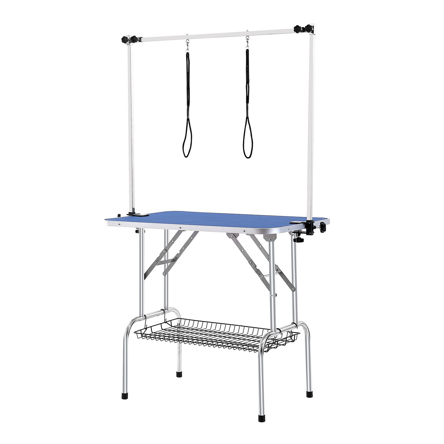 VEVOR Pet Grooming Table Two Arms with Clamp, 36''x24'' Dog Grooming Station, Foldable Pets Grooming Stand for Medium and Small Dogs, Free No Sit Haunch Holder with Grooming Loop, Bearing 330lbs - Navarrete Furniture