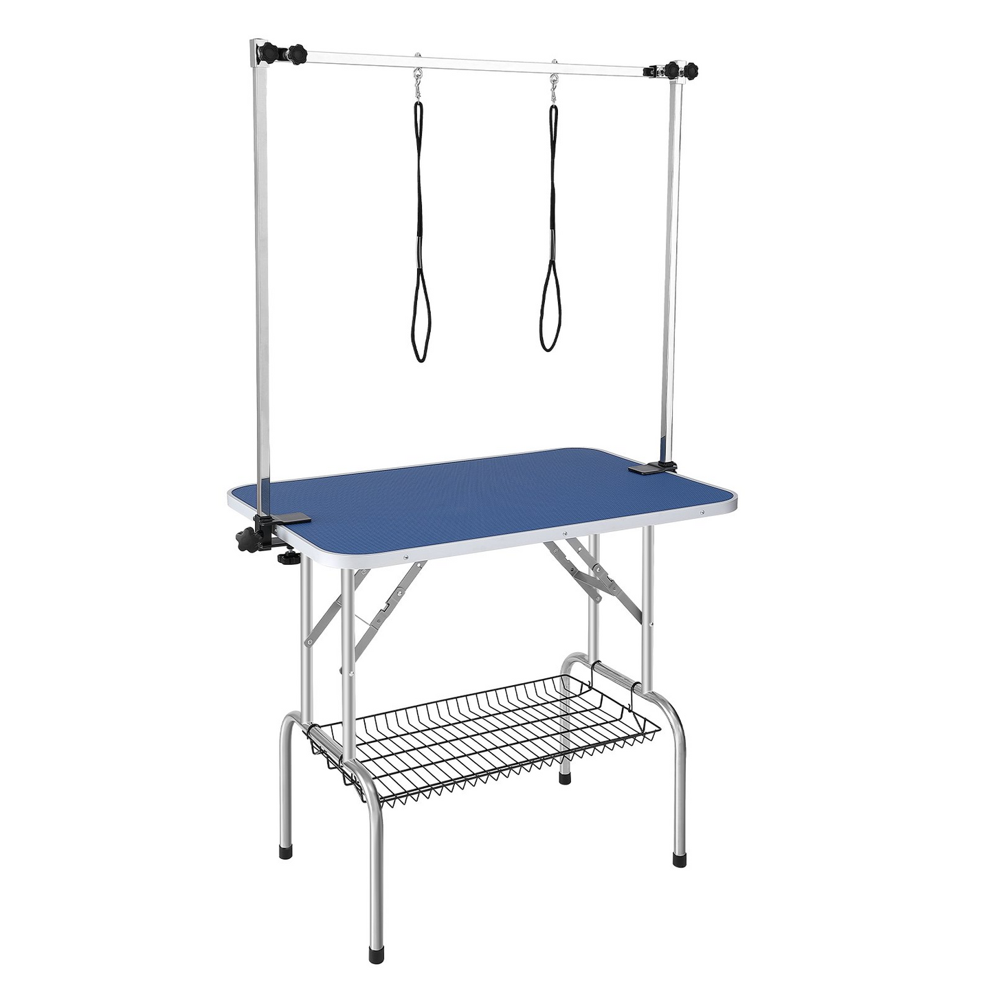 VEVOR Pet Grooming Table Two Arms with Clamp, 36''x24'' Dog Grooming Station, Foldable Pets Grooming Stand for Medium and Small Dogs, Free No Sit Haunch Holder with Grooming Loop, Bearing 330lbs - Navarrete Furniture
