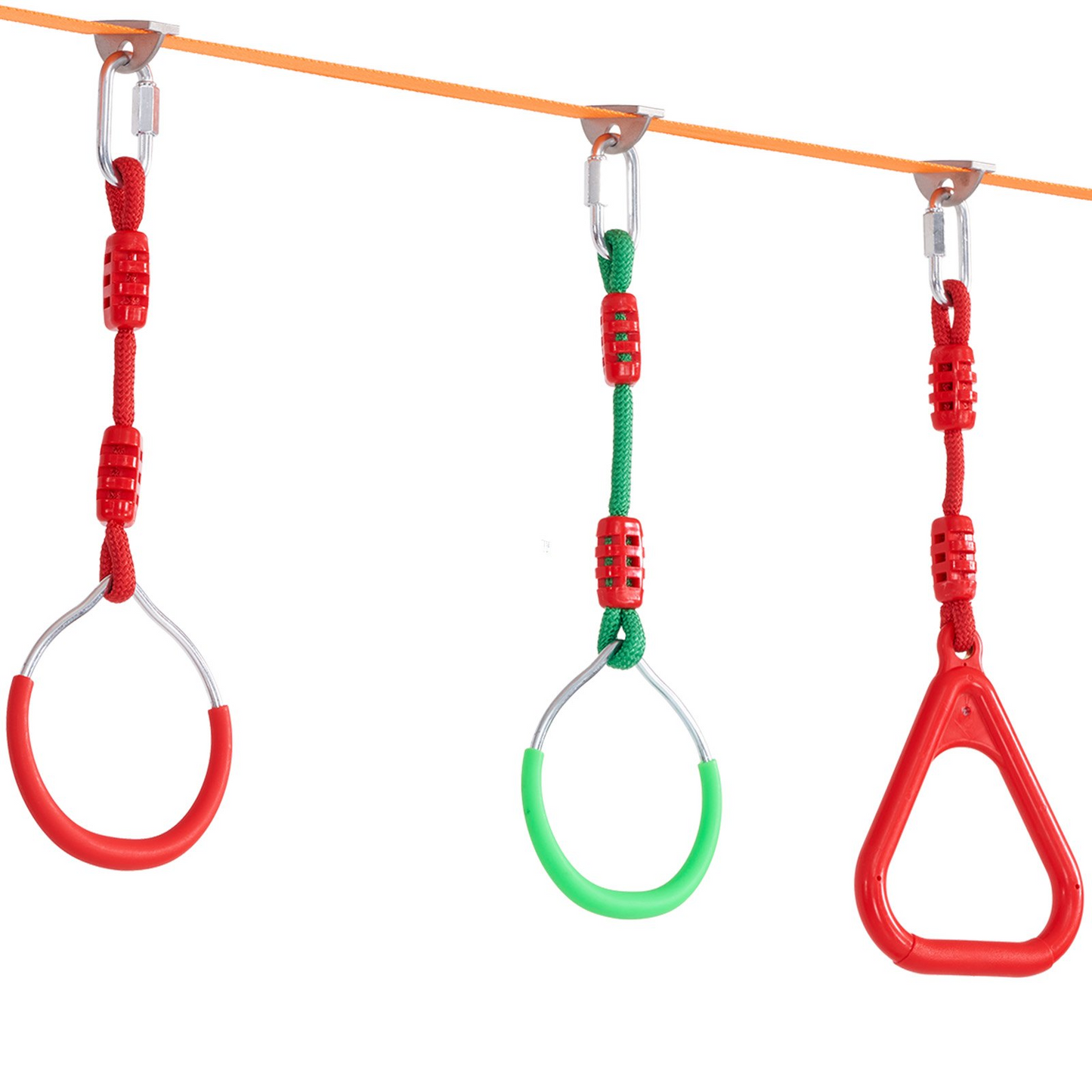 VEVOR Ninja Warrior Obstacle Course – 2x65ft Slacklines with 12 Obstacles - Navarrete Furniture