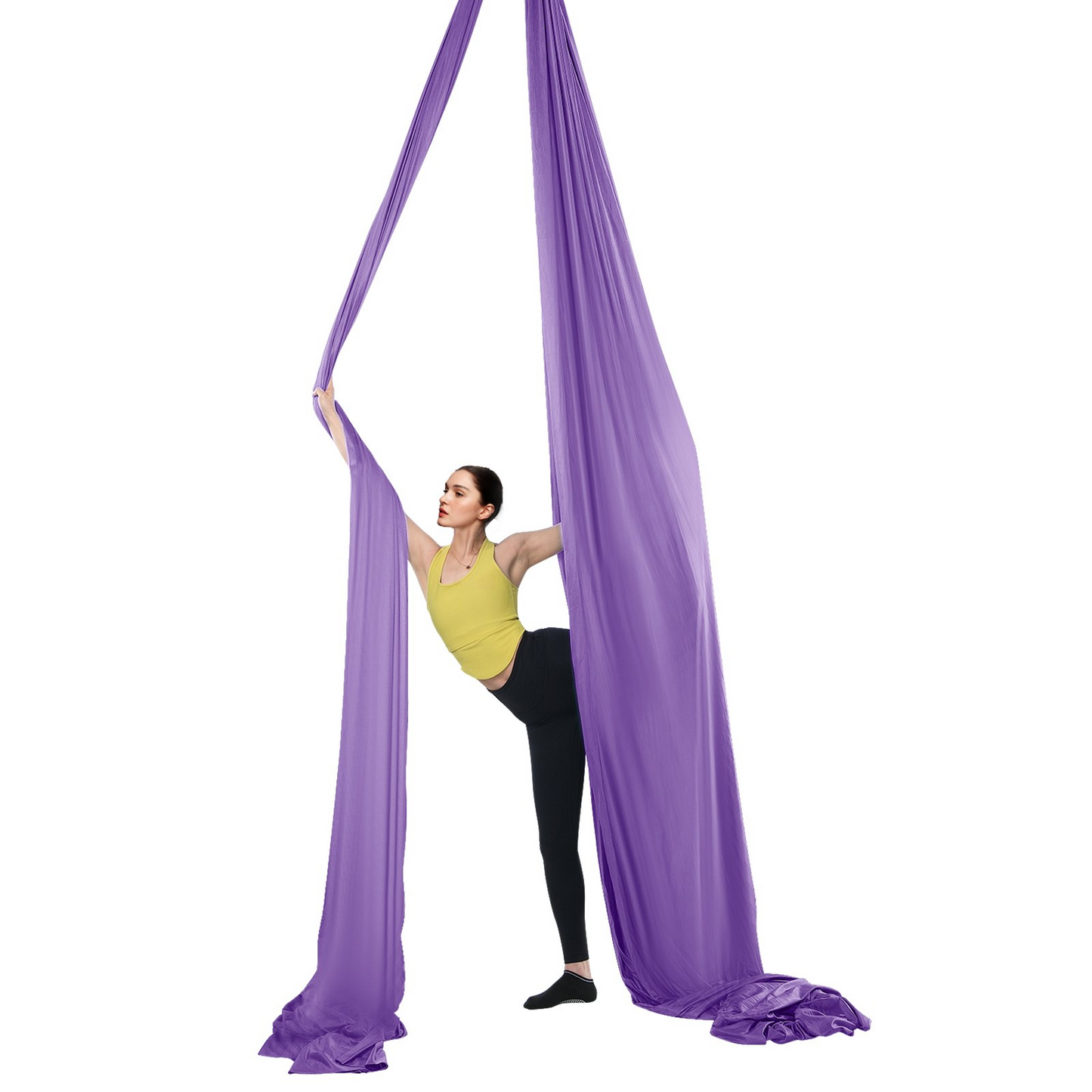 VEVOR Aerial Yoga Hammock & Swing, 4.4 Yards, Yoga Starter Kit with 100gsm Nylon Fabric, Full Rigging Hardware and Easy Set-up Guide, Antigravity Flying for All Levels Fitness Bodybuilding, Purple - Navarrete Furniture
