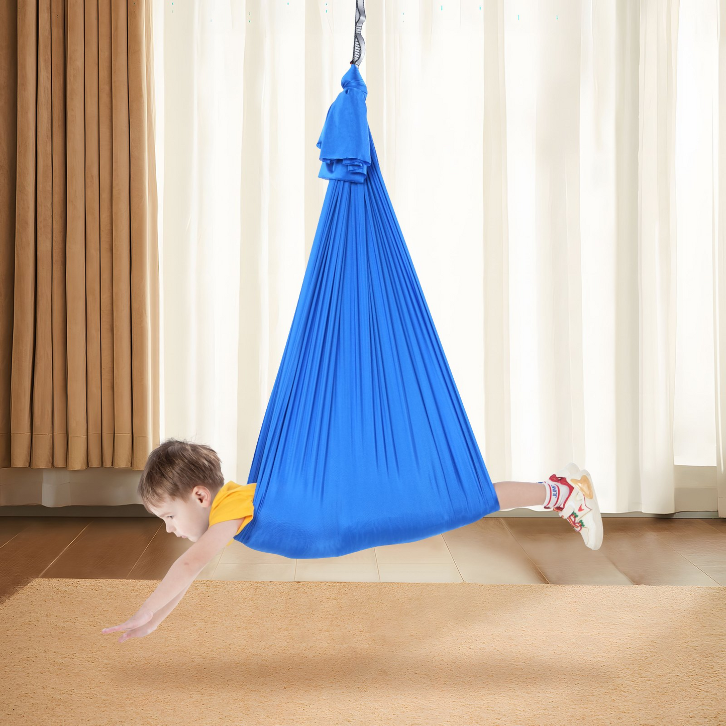 VEVOR Sensory Swing for Kids, 3.1 Yards, Therapy Swing for Children with Special Needs, Cuddle Swing Indoor Outdoor Hammock for Child & Adult with Autism, ADHD, Aspergers, Sensory Integration, Blue - Navarrete Furniture