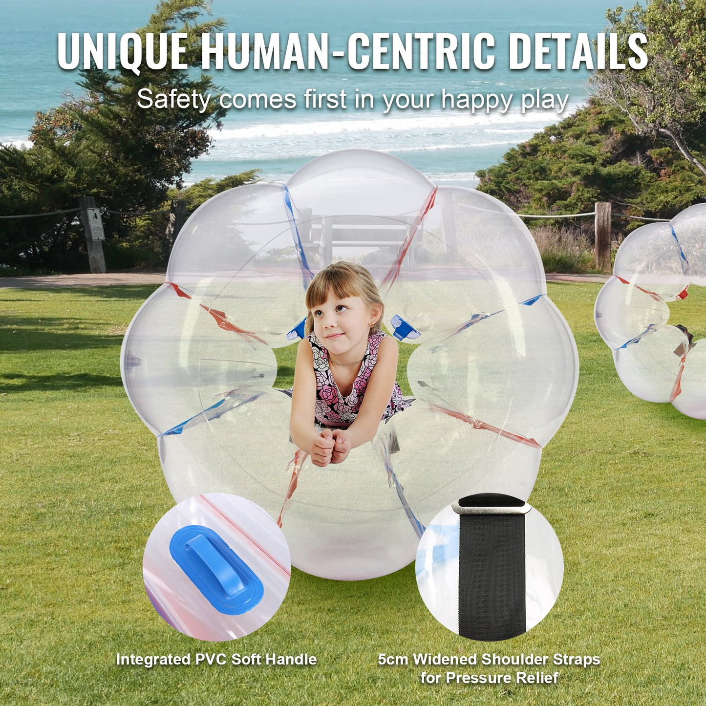 VEVOR Inflatable Bumper Balls 2-Pack 4FT/1.2M PVC Sumo Zorb Balls for Kid & Teen - Navarrete Furniture