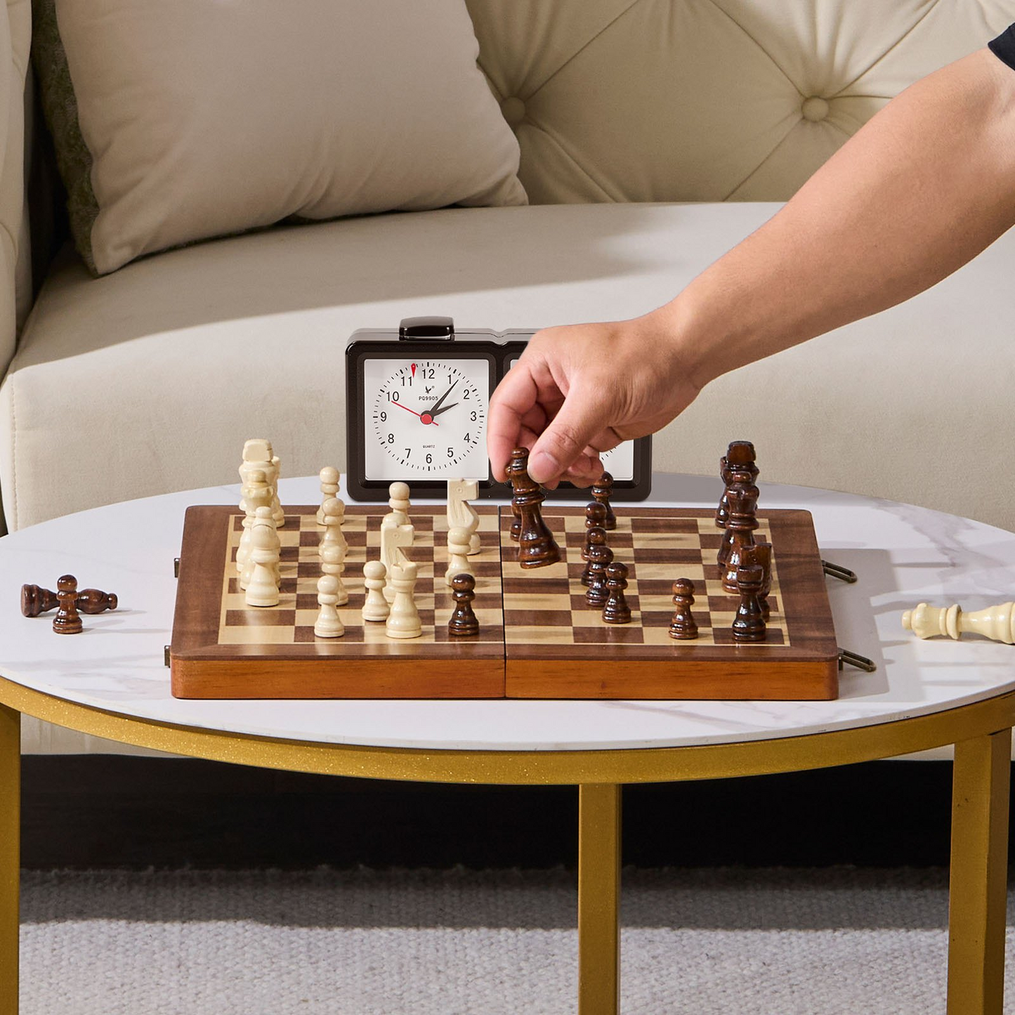 VEVOR Magnetic Wooden Chess Set, 15 inch 2-IN-1 Chess Checkers Game Set, Folding Chess Board Games for Adults Kids, 2 Queens Portable Travel Gift Chess Set for Tournament Professional Beginner - Navarrete Furniture