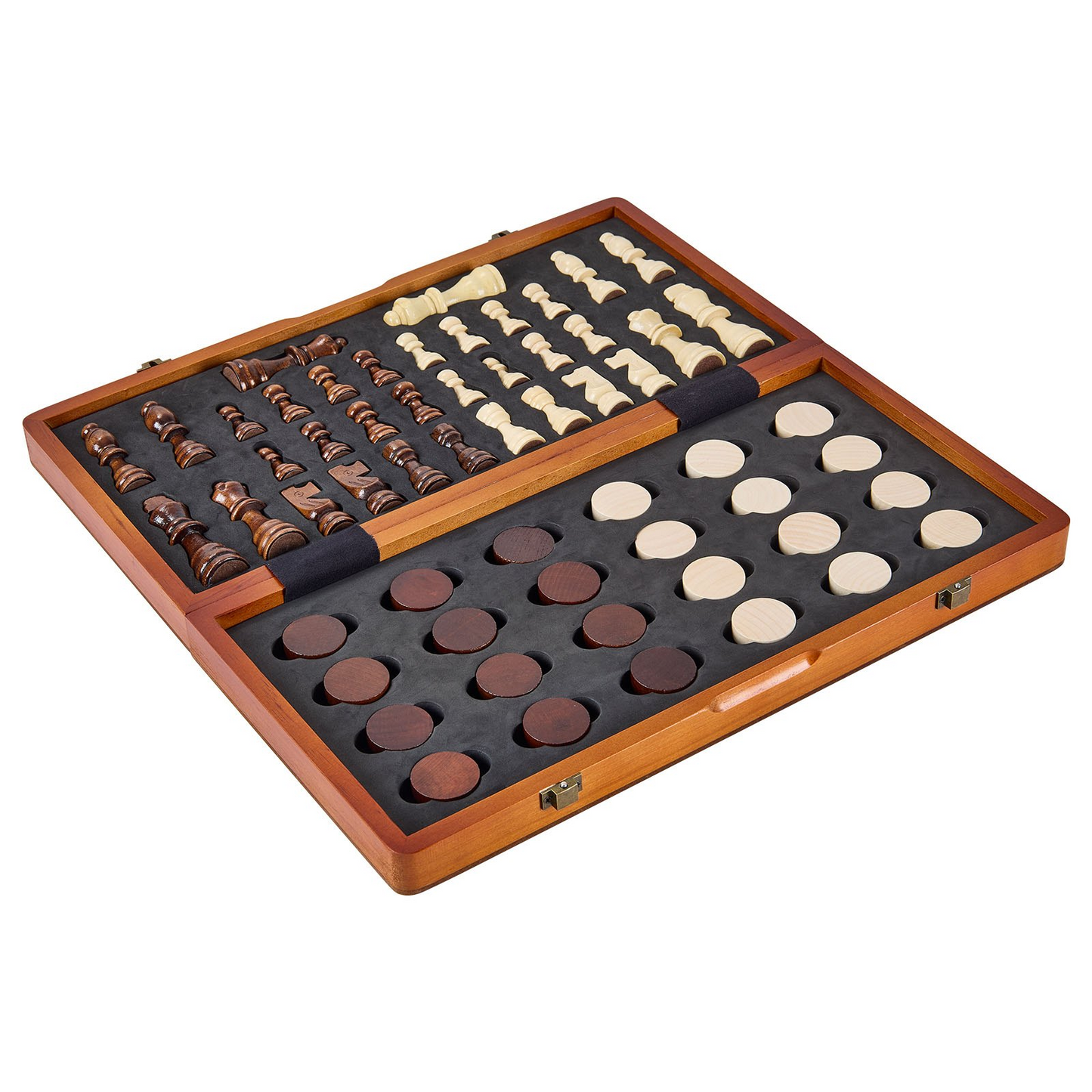 VEVOR Magnetic Wooden Chess Set, 15 inch 2-IN-1 Chess Checkers Game Set, Folding Chess Board Games for Adults Kids, 2 Queens Portable Travel Gift Chess Set for Tournament Professional Beginner - Navarrete Furniture