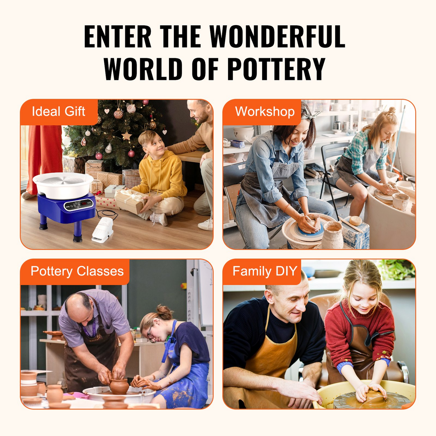 VEVOR Pottery Wheel, 11 inch Pottery Forming Machine, 450W Electric Wheel for Pottery with Foot Pedal and LCD Touch Screen, Direct Drive Ceramic Wheel with 3 Support Legs for DIY Art Craft, Blue - Navarrete Furniture