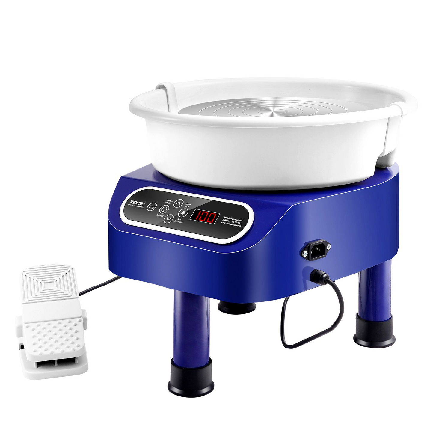VEVOR Pottery Wheel, 11 inch Pottery Forming Machine, 450W Electric Wheel for Pottery with Foot Pedal and LCD Touch Screen, Direct Drive Ceramic Wheel with 3 Support Legs for DIY Art Craft, Blue - Navarrete Furniture