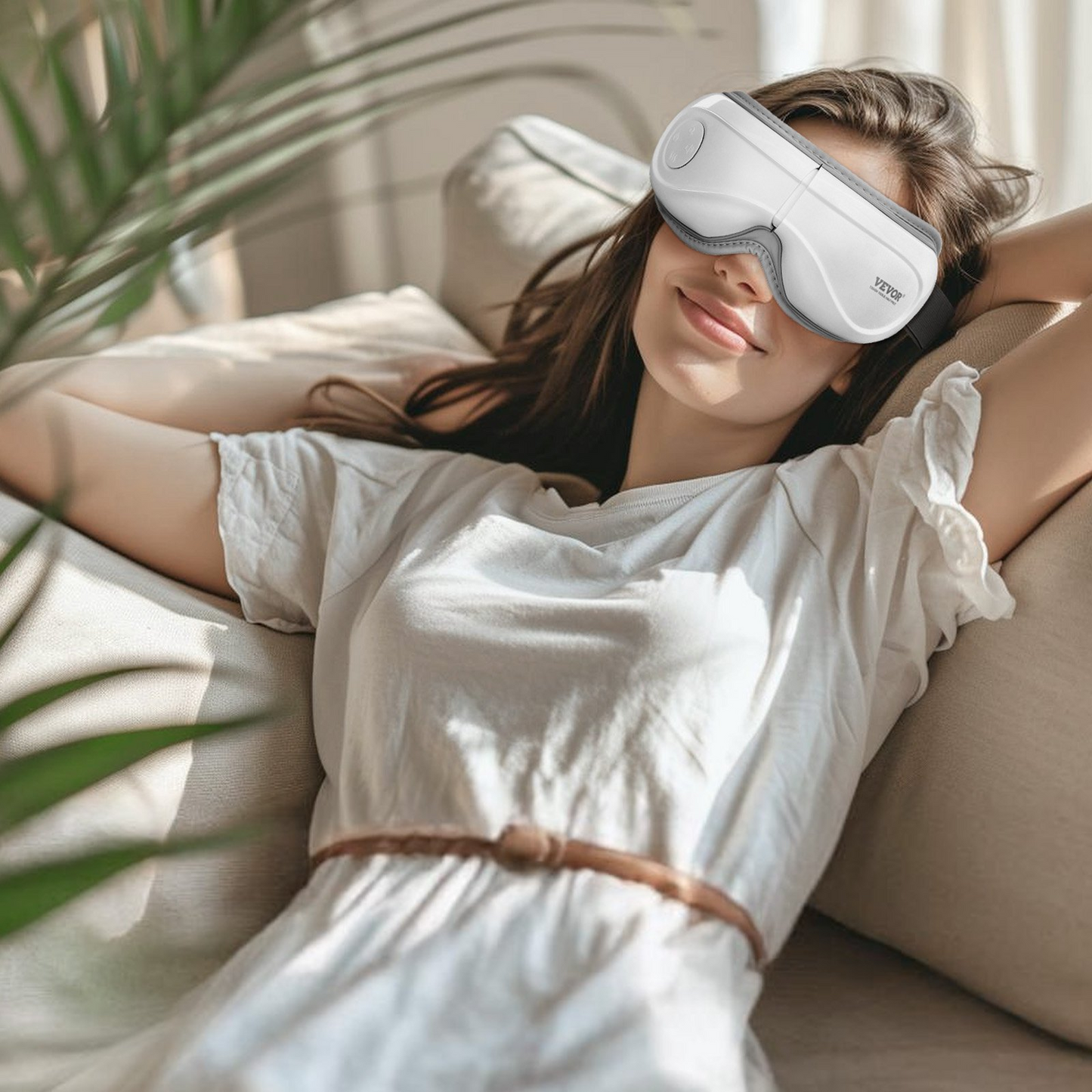 VEVOR Heated Eye Massager Eye Care Device 5 Modes Bluetooth Music 180° Foldable - Navarrete Furniture