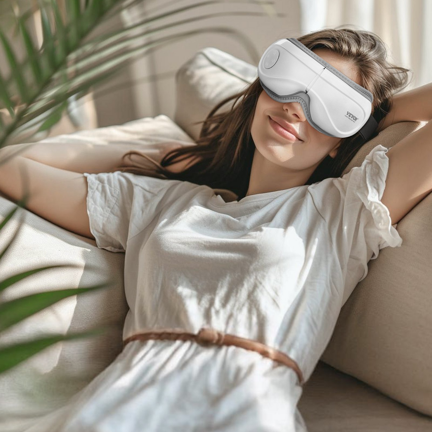 VEVOR Eye Massager with Heat & Remote Eye Care Device 5 Modes Bluetooth Music - Navarrete Furniture