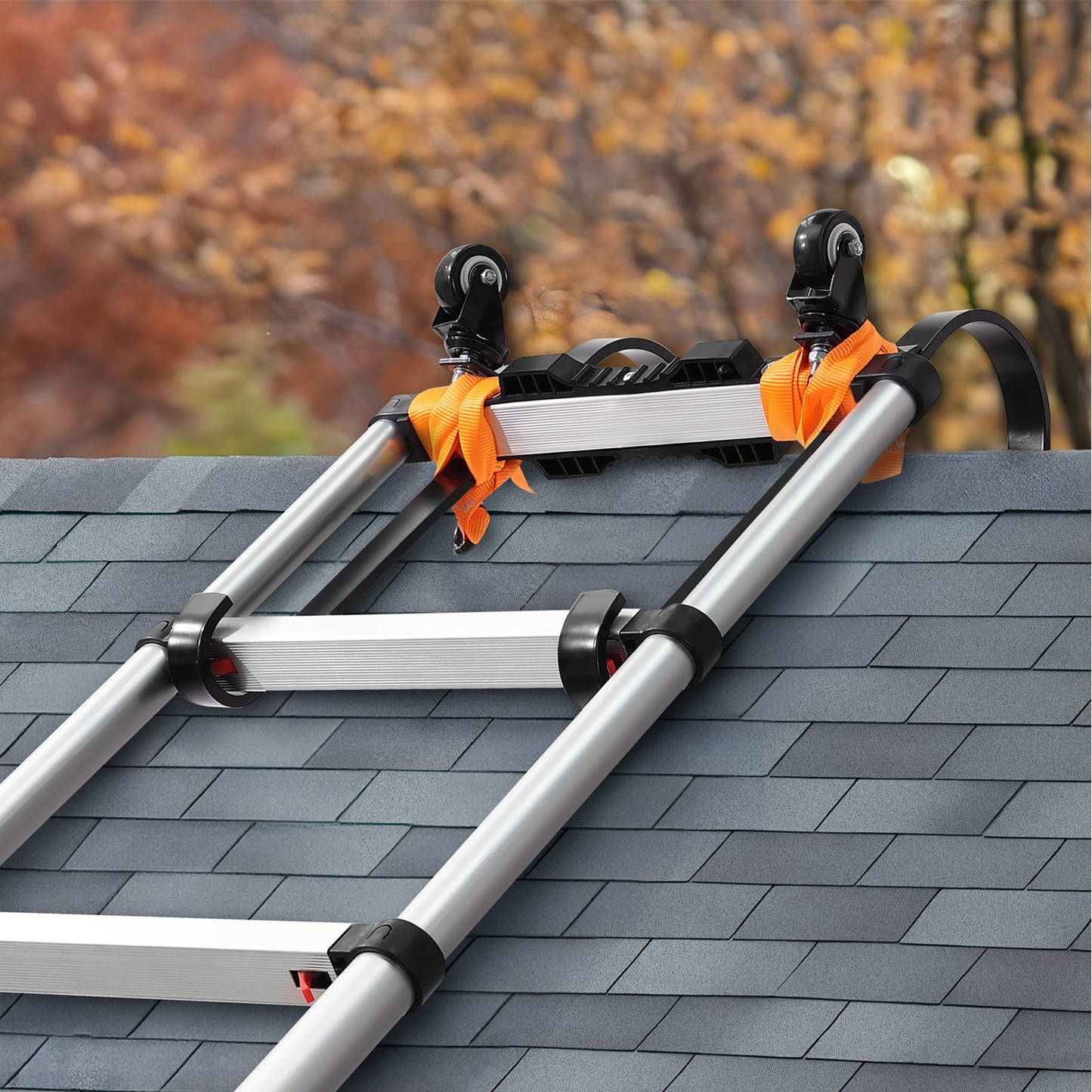 VEVOR Ladder Roof Hook Stabilizer 2 Pack with Fixed Wheel & Swivel Bar Steel - Navarrete Furniture