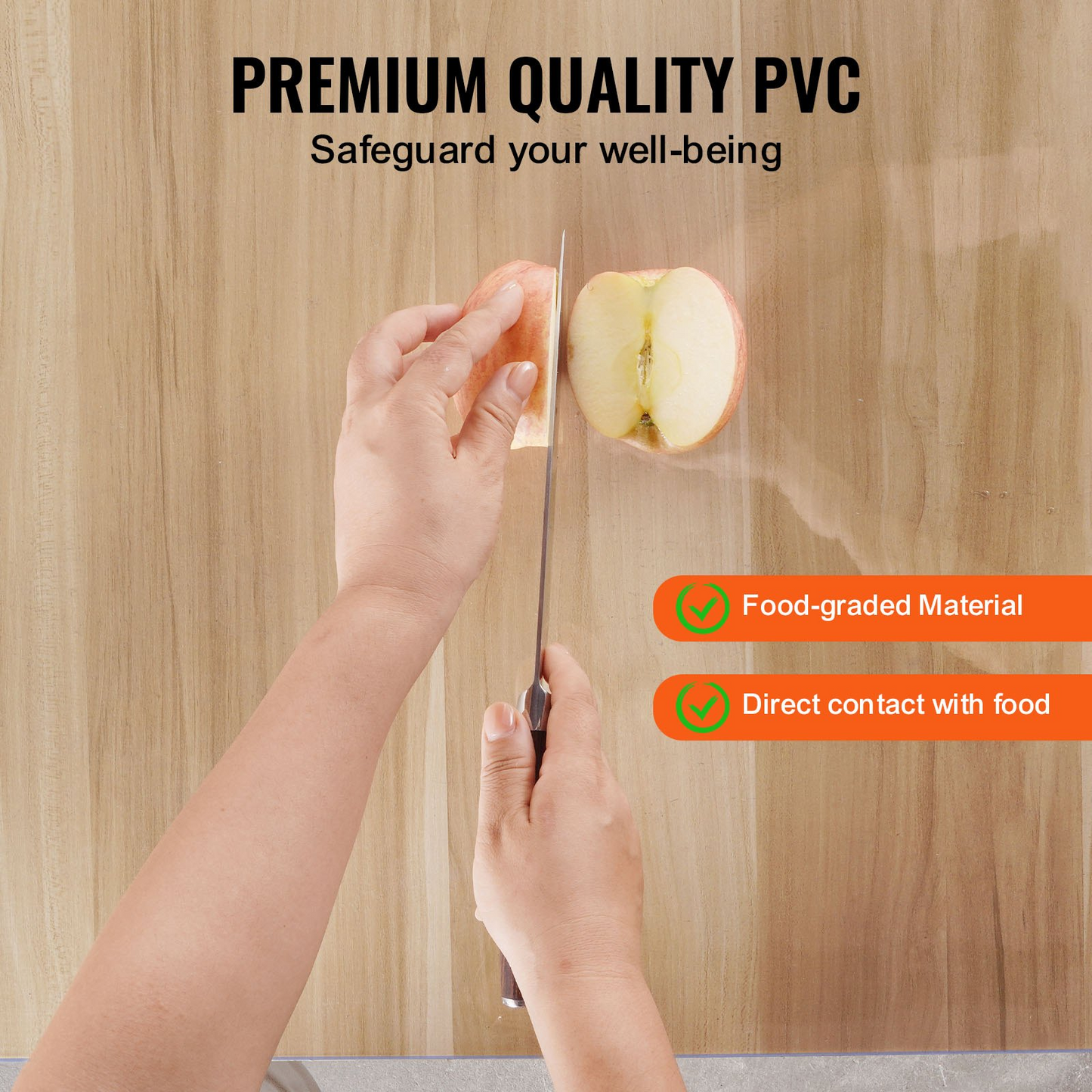 VEVOR PVC Table Protector 24x96 Inch Clear Plastic Desk Protector 1.5mm Thick - Navarrete Furniture