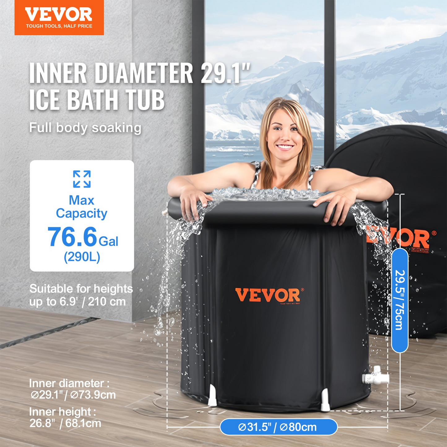 VEVOR Ice Bath Tub for Athlete Cold Water Therapy Plunge Tub Inflatable Bathtub - Navarrete Furniture