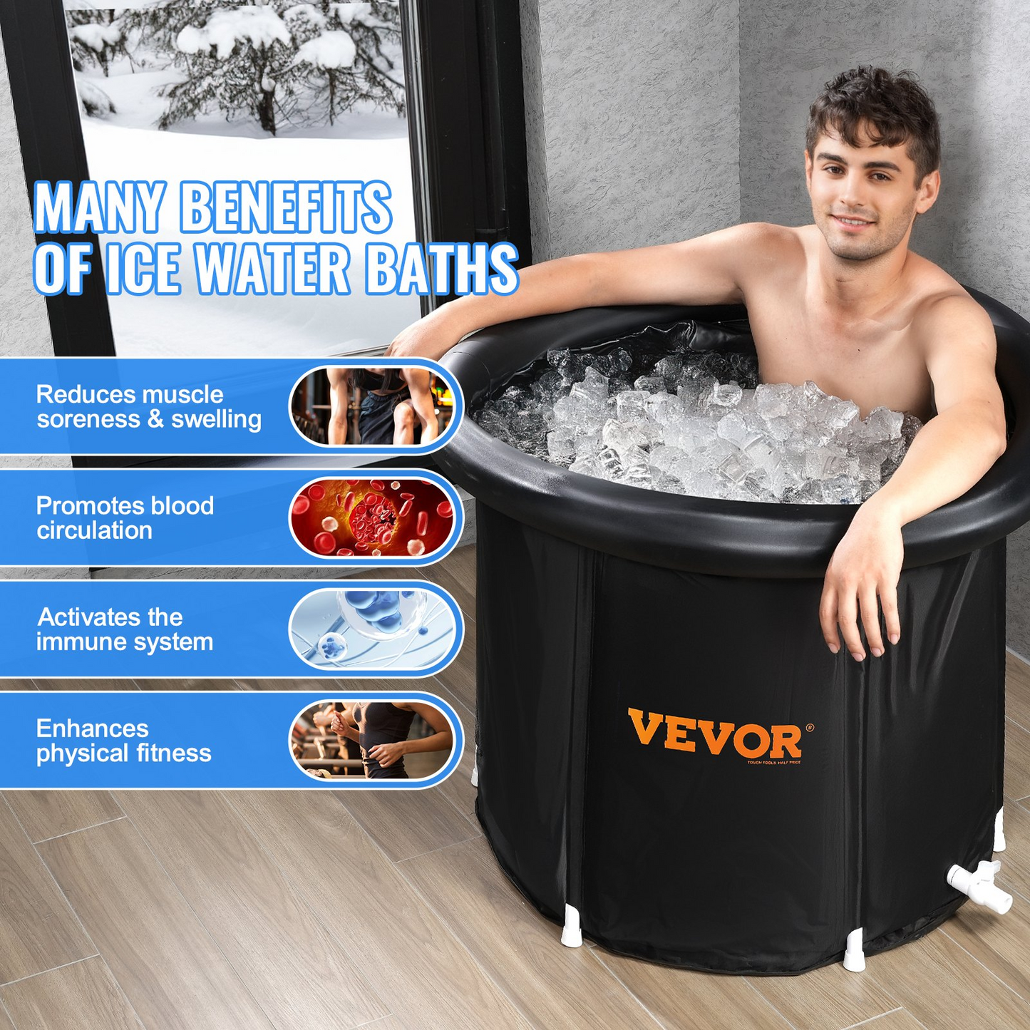 VEVOR Ice Bath Tub for Athlete Cold Water Therapy Plunge Tub Inflatable Bathtub - Navarrete Furniture