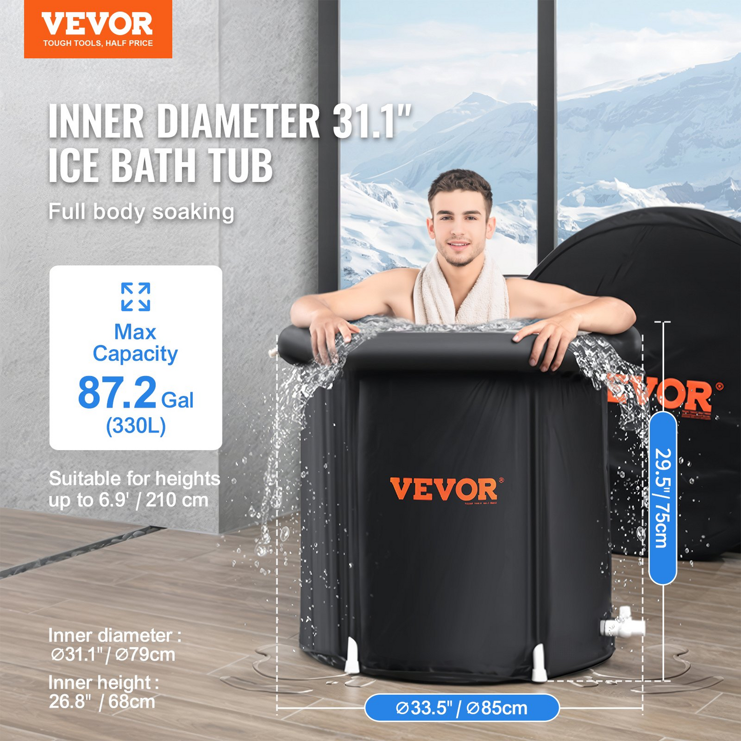 VEVOR Ice Bath Tub for Athlete Cold Water Therapy Plunge Tub Inflatable Bathtub - Navarrete Furniture