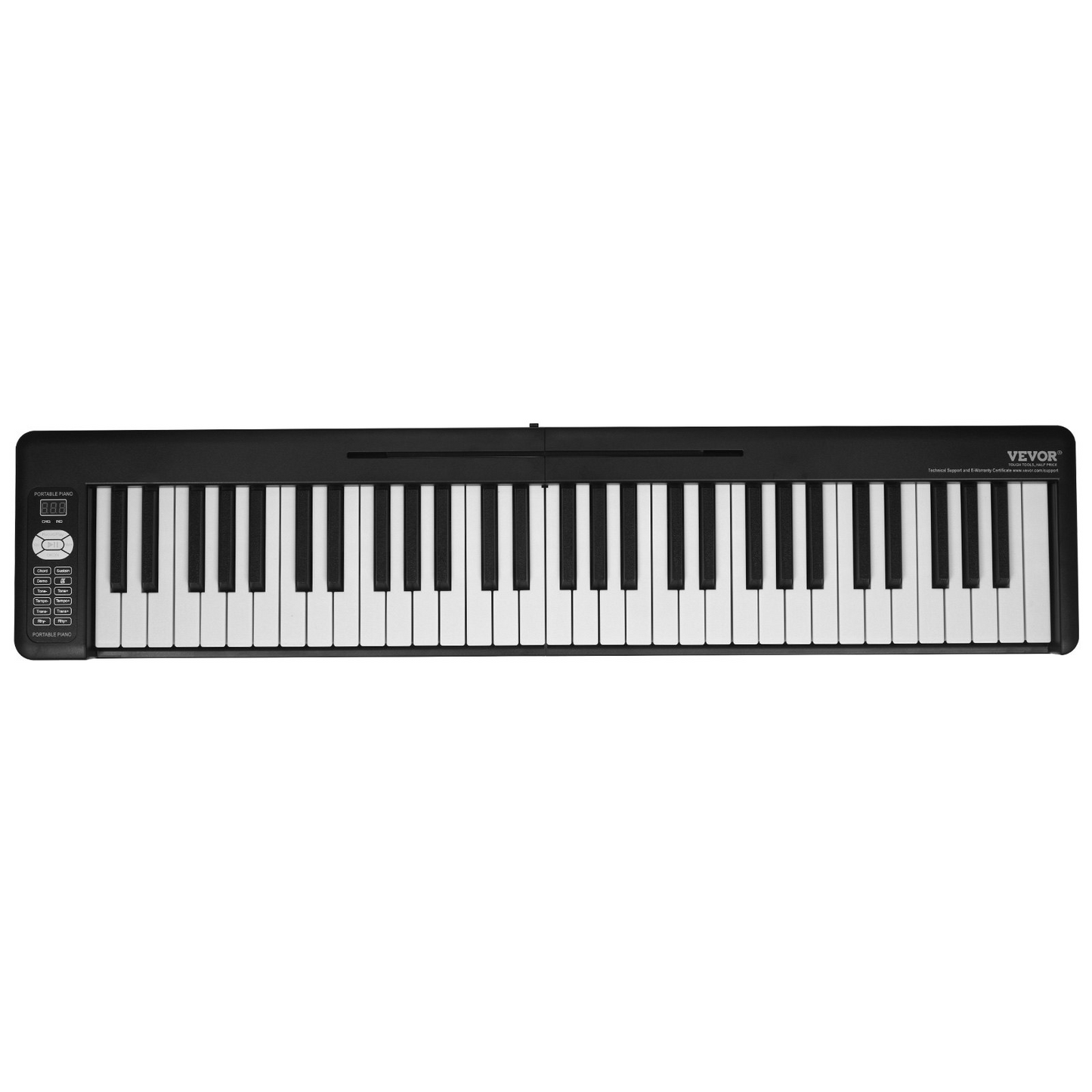 VEVOR 61 Key Folding Keyboard Piano Portable Foldable Piano Bluetooth MIDI Black - Navarrete Furniture