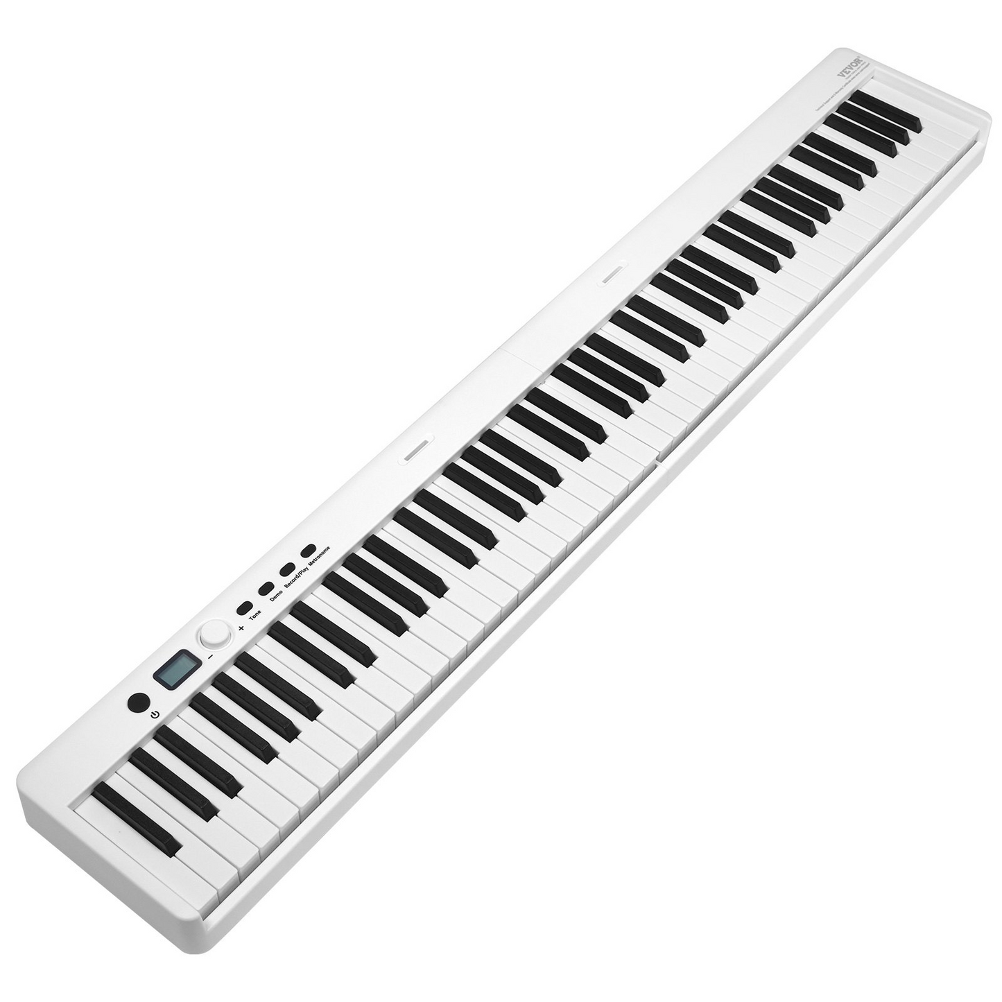 VEVOR 88 Key Folding Keyboard Piano Portable Foldable Piano Bluetooth MIDI White - Navarrete Furniture