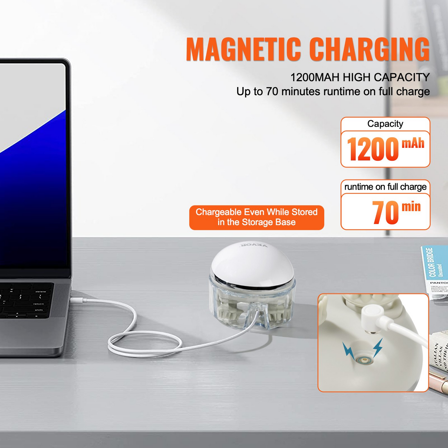 VEVOR Electric Scalp Massager with Heat Rechargeable Head Massager Waterproof - Navarrete Furniture
