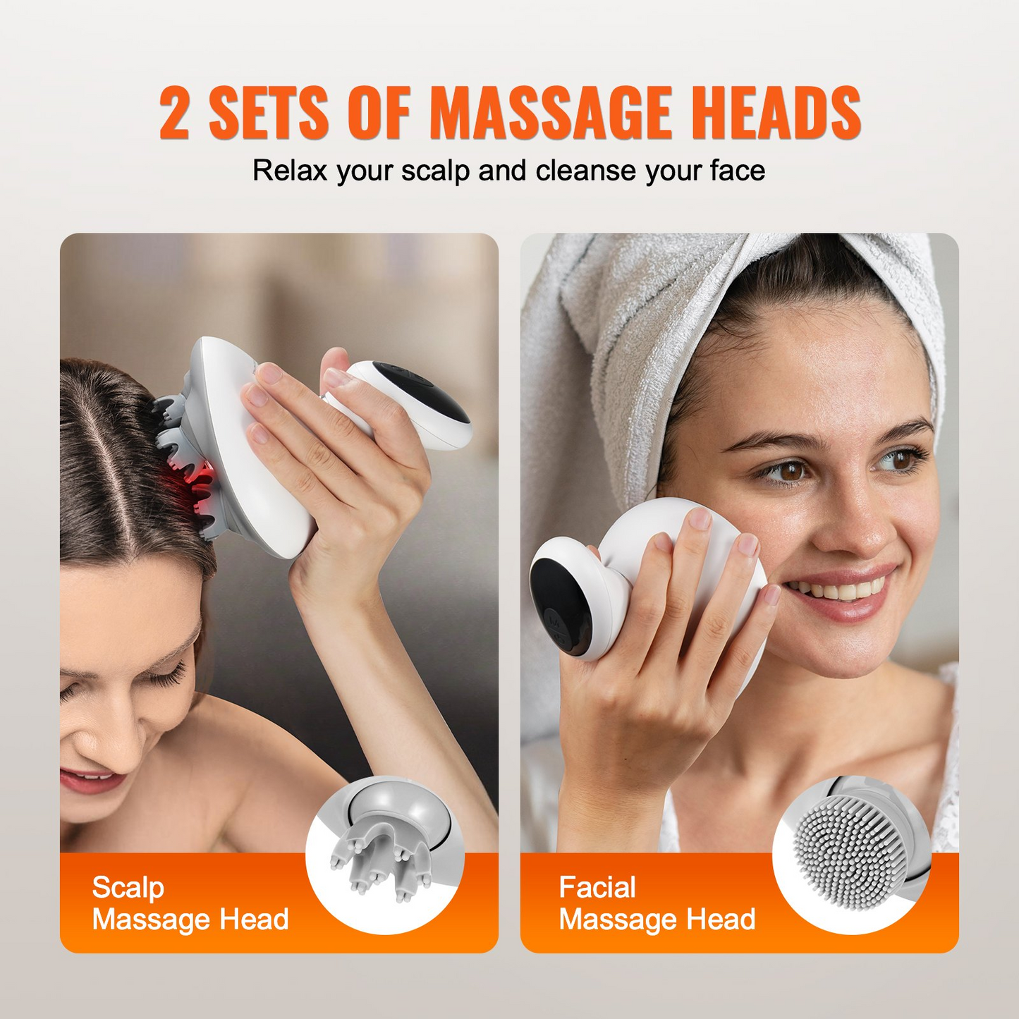 VEVOR Electric Scalp Massager Rechargeable Head Massager Waterproof Portable - Navarrete Furniture