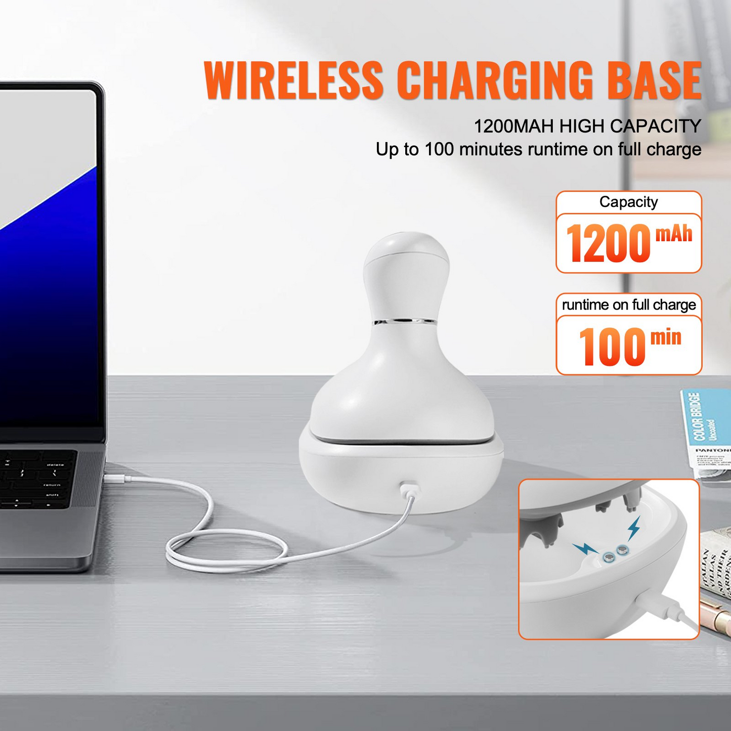 VEVOR Electric Scalp Massager Rechargeable Head Massager Waterproof Portable - Navarrete Furniture
