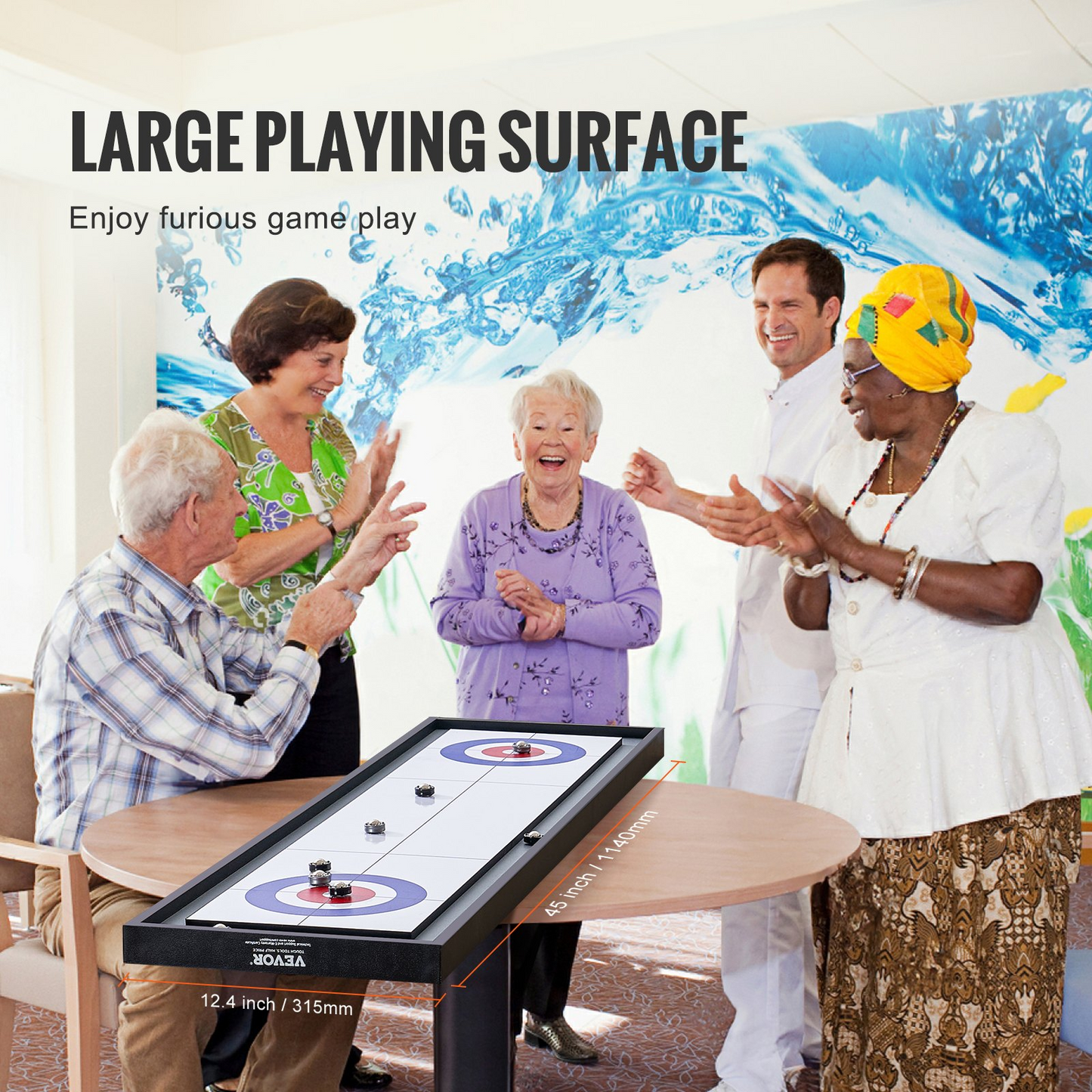 VEVOR 45" Shuffleboard and Curling 2 in 1 Board Game Portable Tabletop Set - Navarrete Furniture