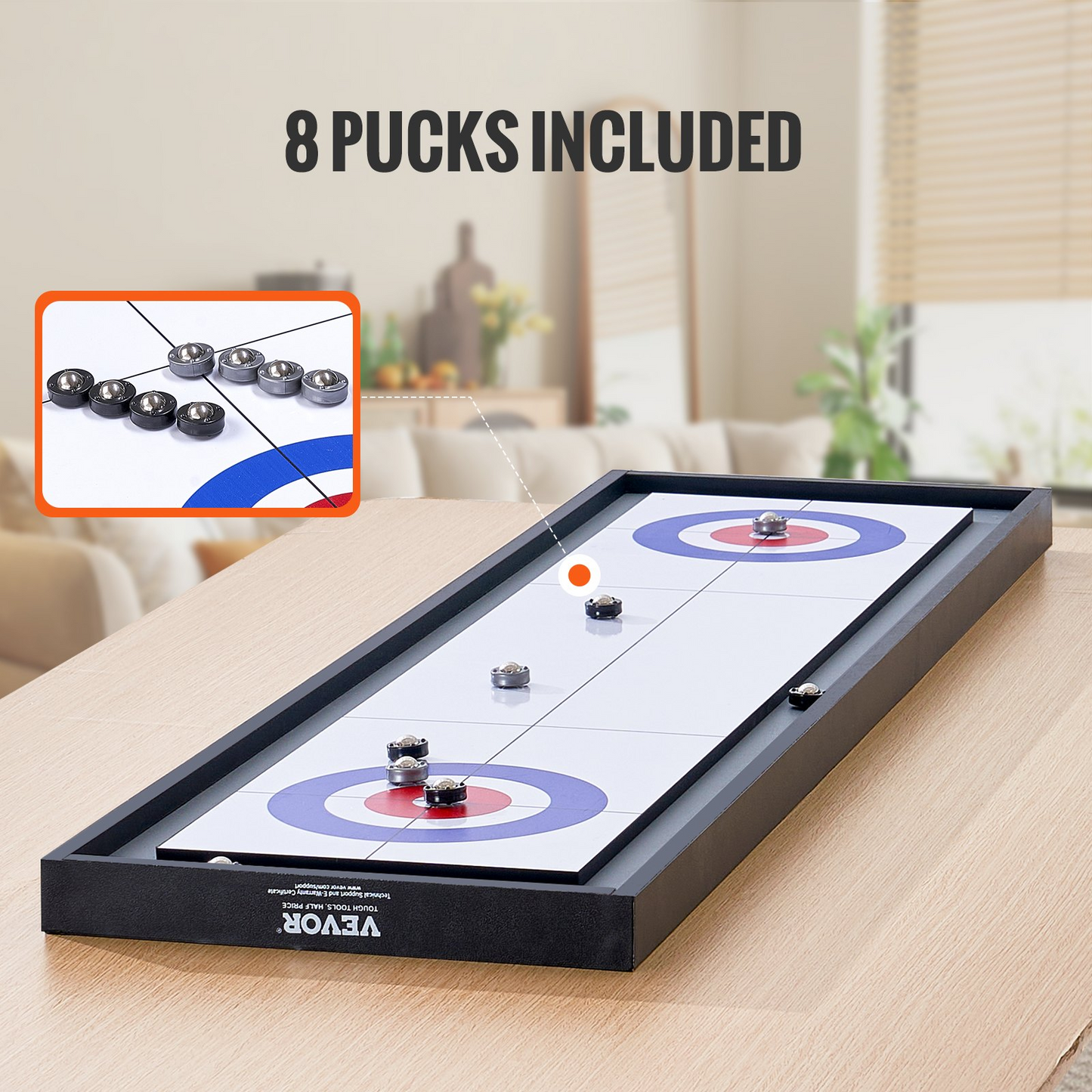 VEVOR 45" Shuffleboard and Curling 2 in 1 Board Game Portable Tabletop Set - Navarrete Furniture