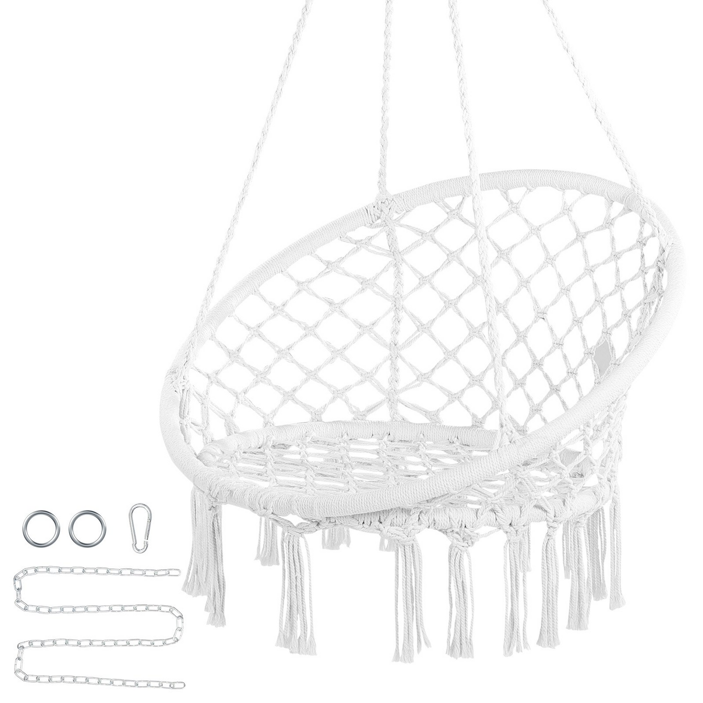 VEVOR Hammock Hanging Swinging Chair Macramé Hanging Chair for Indoor & Outdoor - Navarrete Furniture