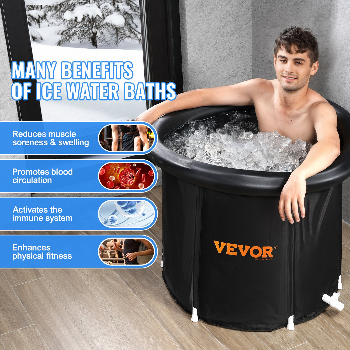 VEVOR Ice Bath Tub for Athlete Cold Water Therapy Plunge Tub Inflatable Bathtub - Navarrete Furniture